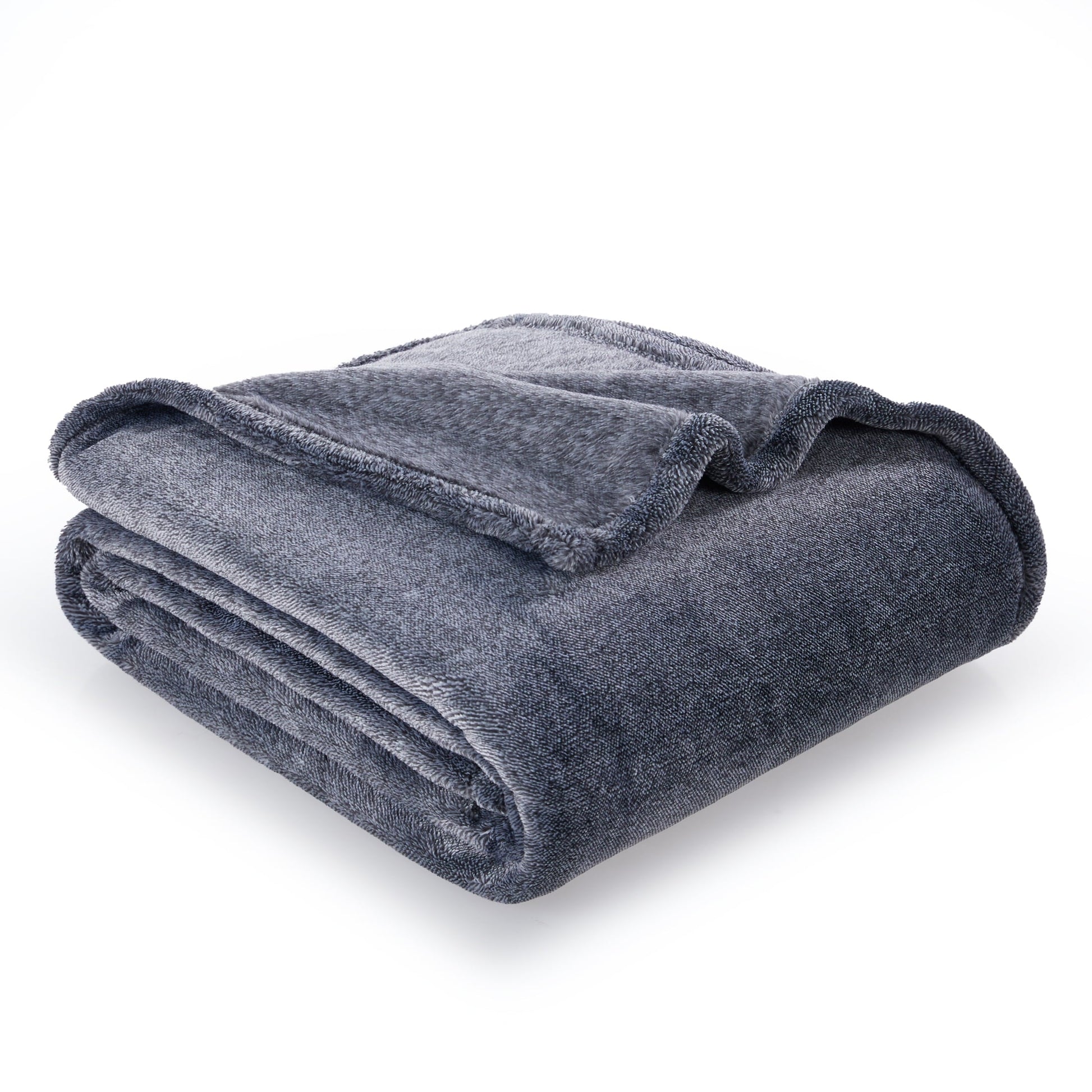 Super Soft Flannel Plush Heathered Soft Oversized Throw Blanket, Gray - Lightweight Plush Warm Blanket for All Seasons Detail