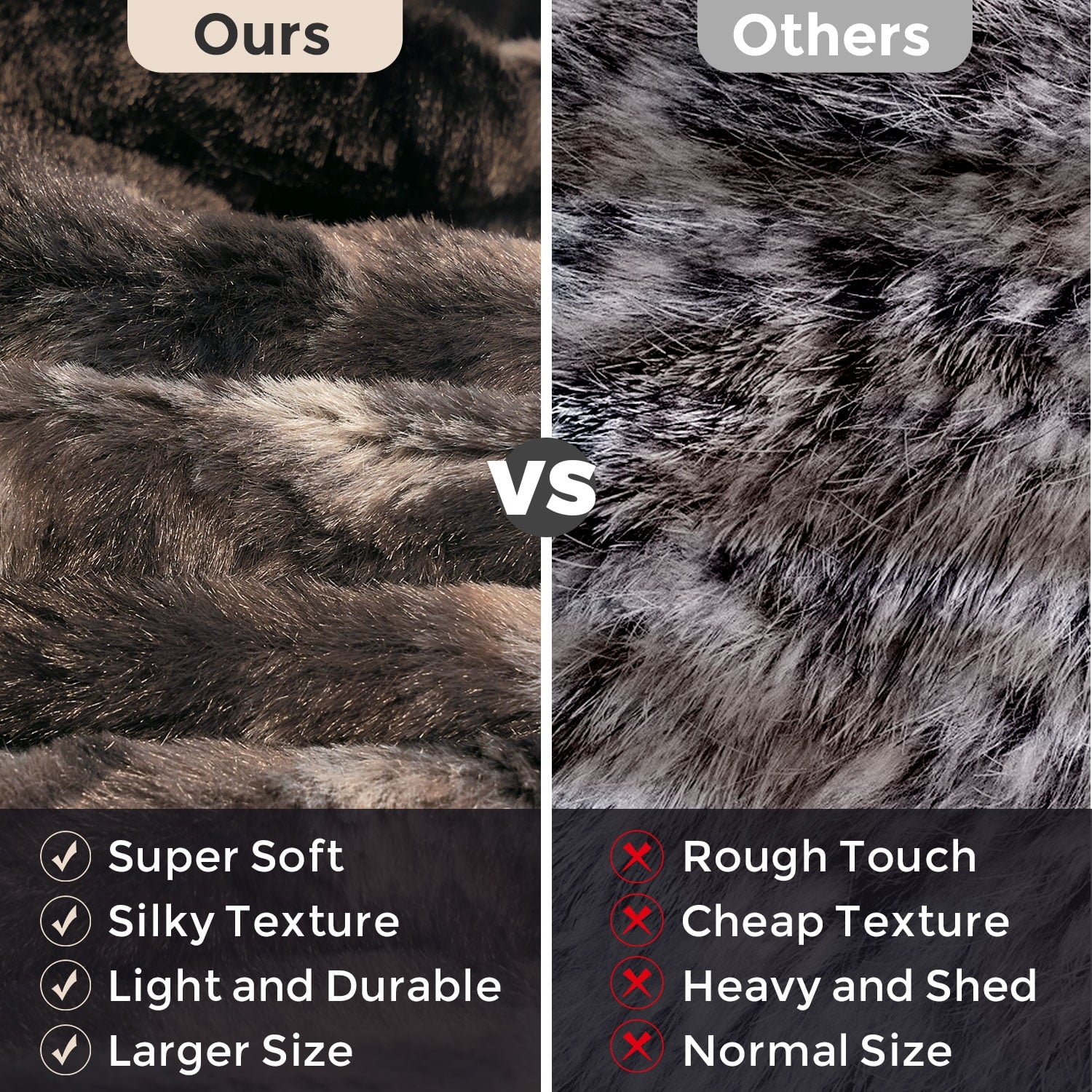 Reversible Sherpa Faux Rabbit Fur Throw Blanket- 50x60 inches, Soft Fluffy Cozy Warm Fuzzy Machine Washable, Durable Blanket for Couch ... - Cozy Fleece Throw Blanket for Couch & Bed Detail