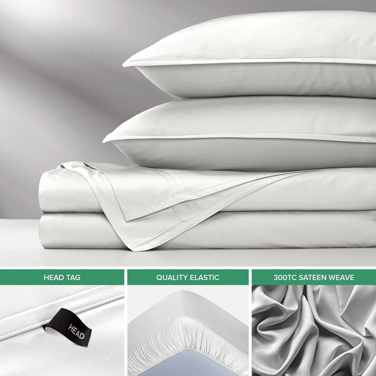 Cooling Sateen Sheets King Size Bed Sheet 4 Piece Set, Genuine 100% Organic Bamboo Viscose, Luxuriously Soft & Cooling, Double Stitc... - Luxury Bed Sheet Set with Deep Pockets Detail