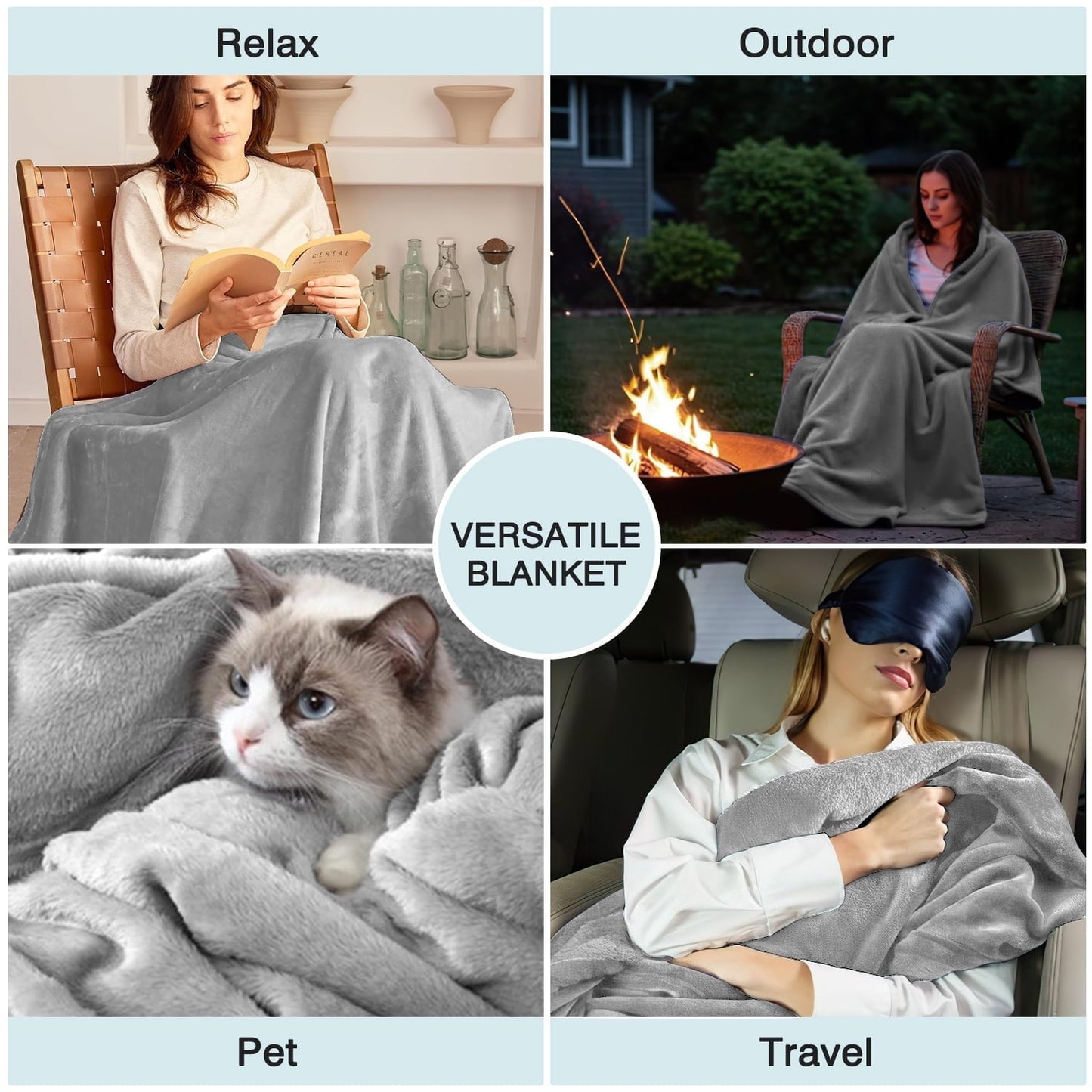 Decorative Knitted Twin Size Blanket for Bed, 60x80inch Super Cozy Soft Bed Blanket for Sleep Snap, Lightweight Reversible Blankets and ... - Cozy Fleece Throw Blanket for Couch & Bed Detail