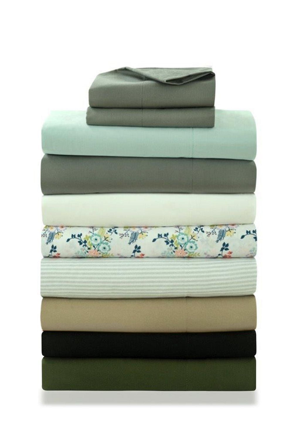 Cooling Sateen Easy Care 300 Thread Count Cotton Rich Percale Sheet Set, King, Grey Stripes - Cooling Hotel Quality Bedding Sheets and Pillowcases Detail