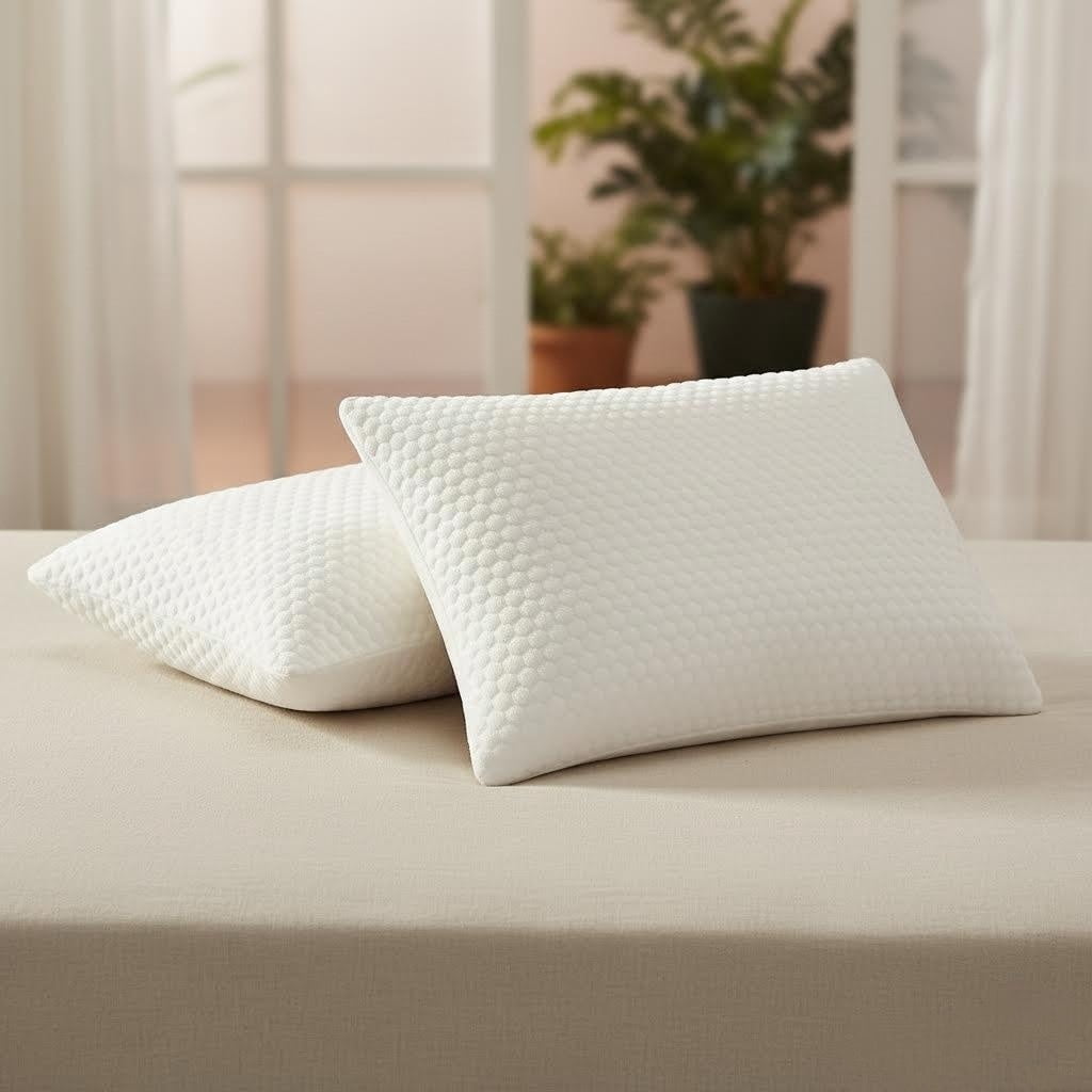 Fluffy Shredded Queen Size Latex Pillow (2 Pack) Shredded Natural Latex Cooling Bed Pillows for Side & Back Sleepers, Medium Firm Sup... - Hotel Quality Plush Sleeping Pillows Detail