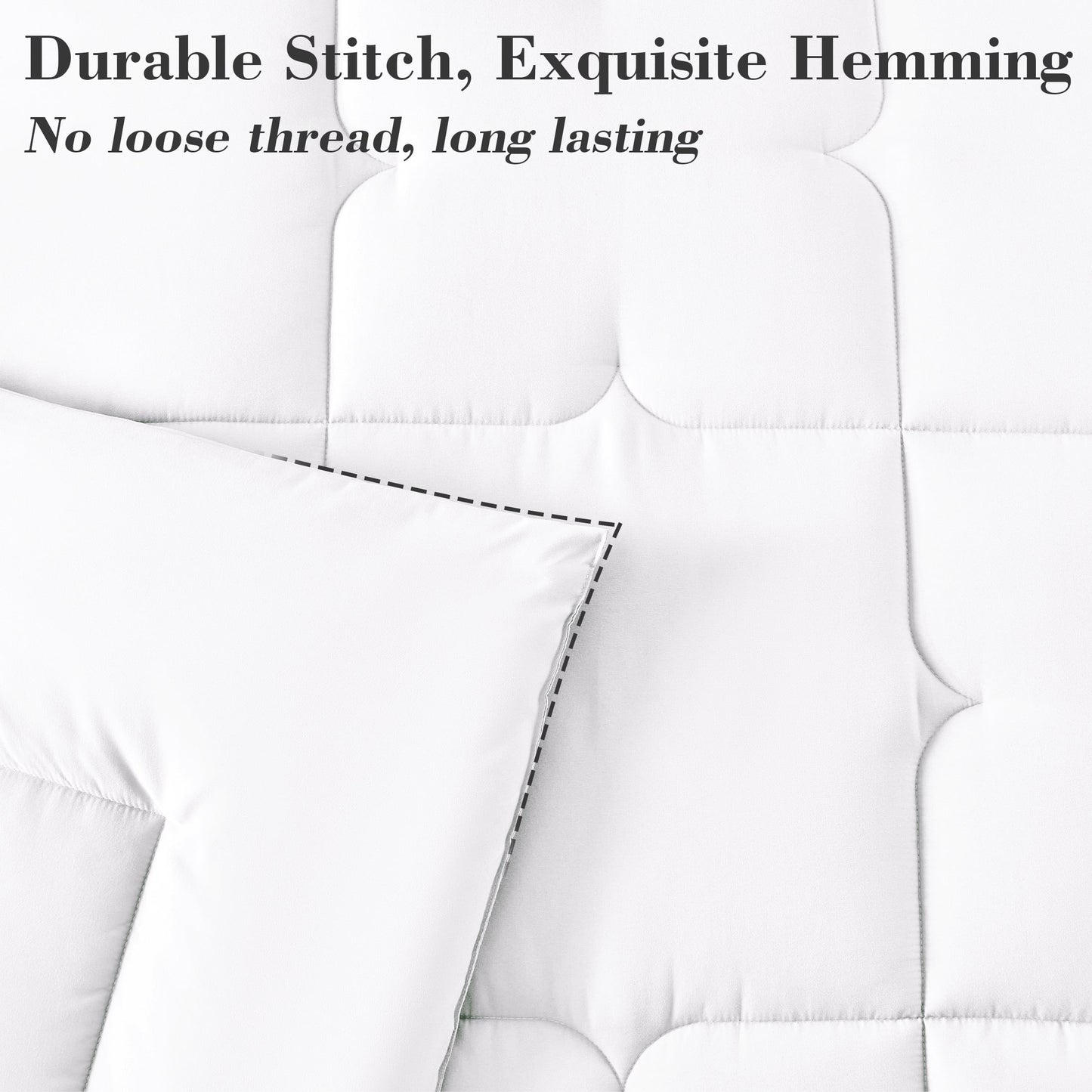 Hypoallergenic Cloud 3-Piece Queen Comforter Set - All-Season Down Alternative Bedding Bundle with 2 Pillow Shams, Premium Soft Bedding Se... - Cloud-Like Soft Lightweight Bed Comforter Detail
