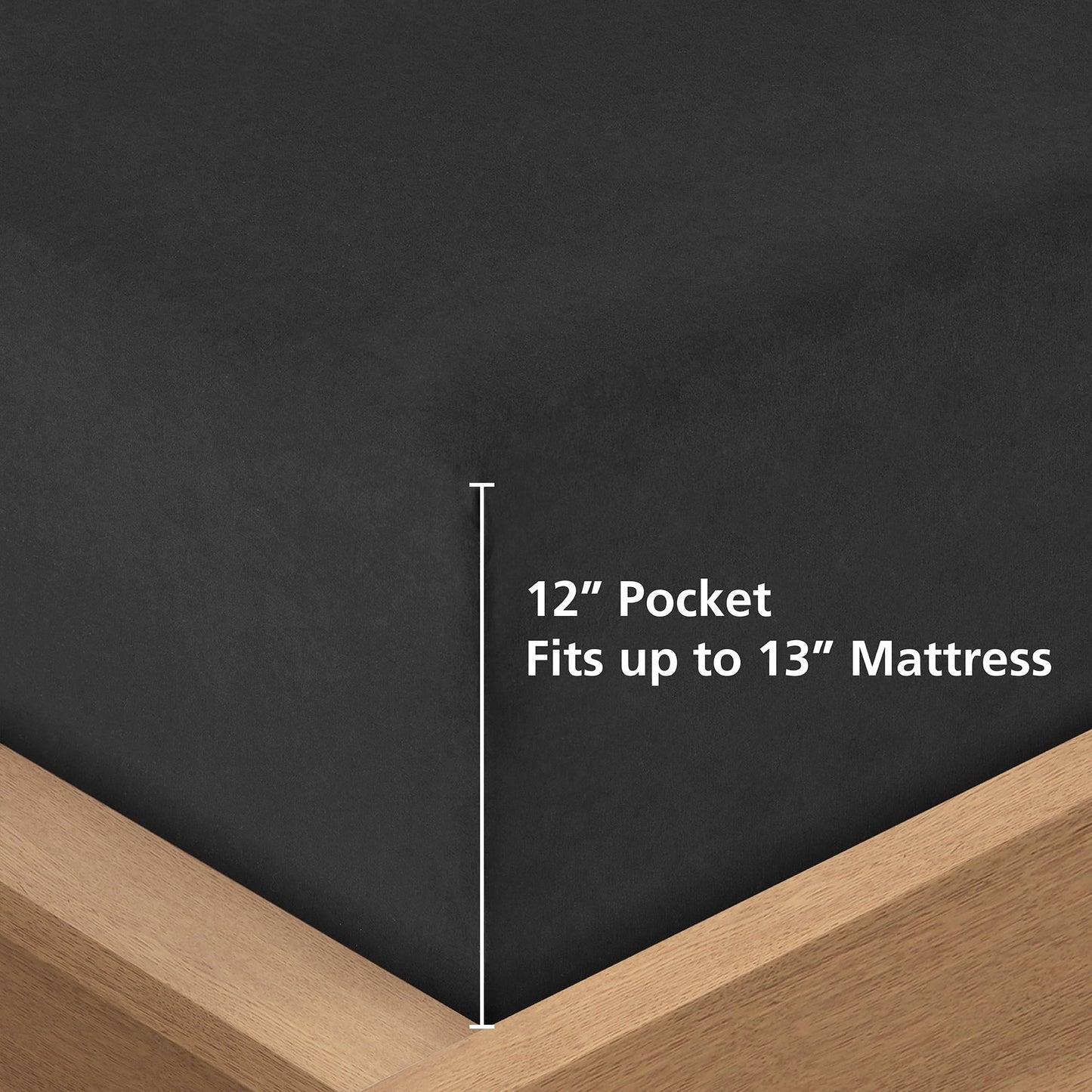 All-Season All in One Down Alt Reversible Comforter and Sheet set- 5 Piece, Twin, Black - All-Season Down Alternative Comforter Insert Detail