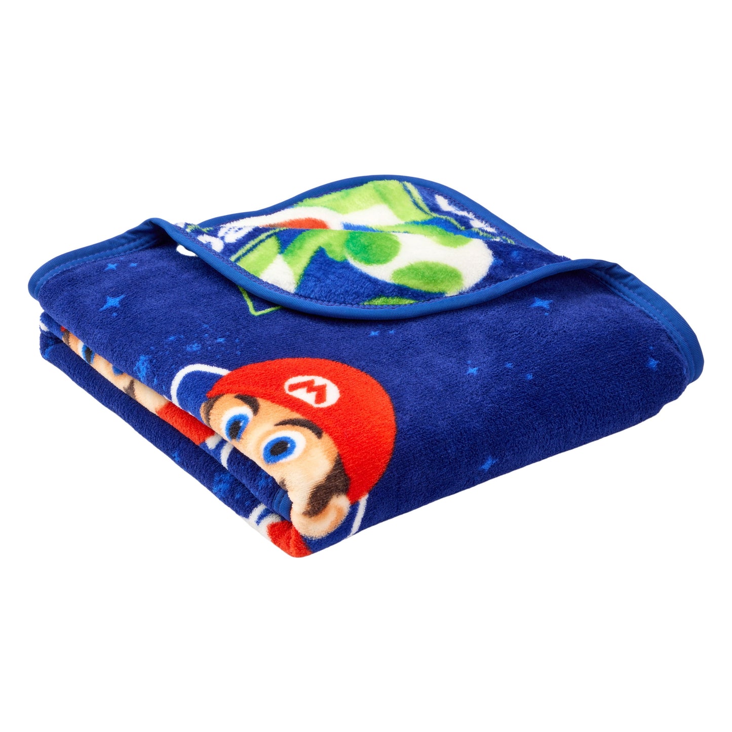 Lightweight Warm Galaxy Movie Kids Blue Print Fleece Throw Blanket, 46 x 60 - Super Soft Reversible Sherpa Flannel Blanket Detail