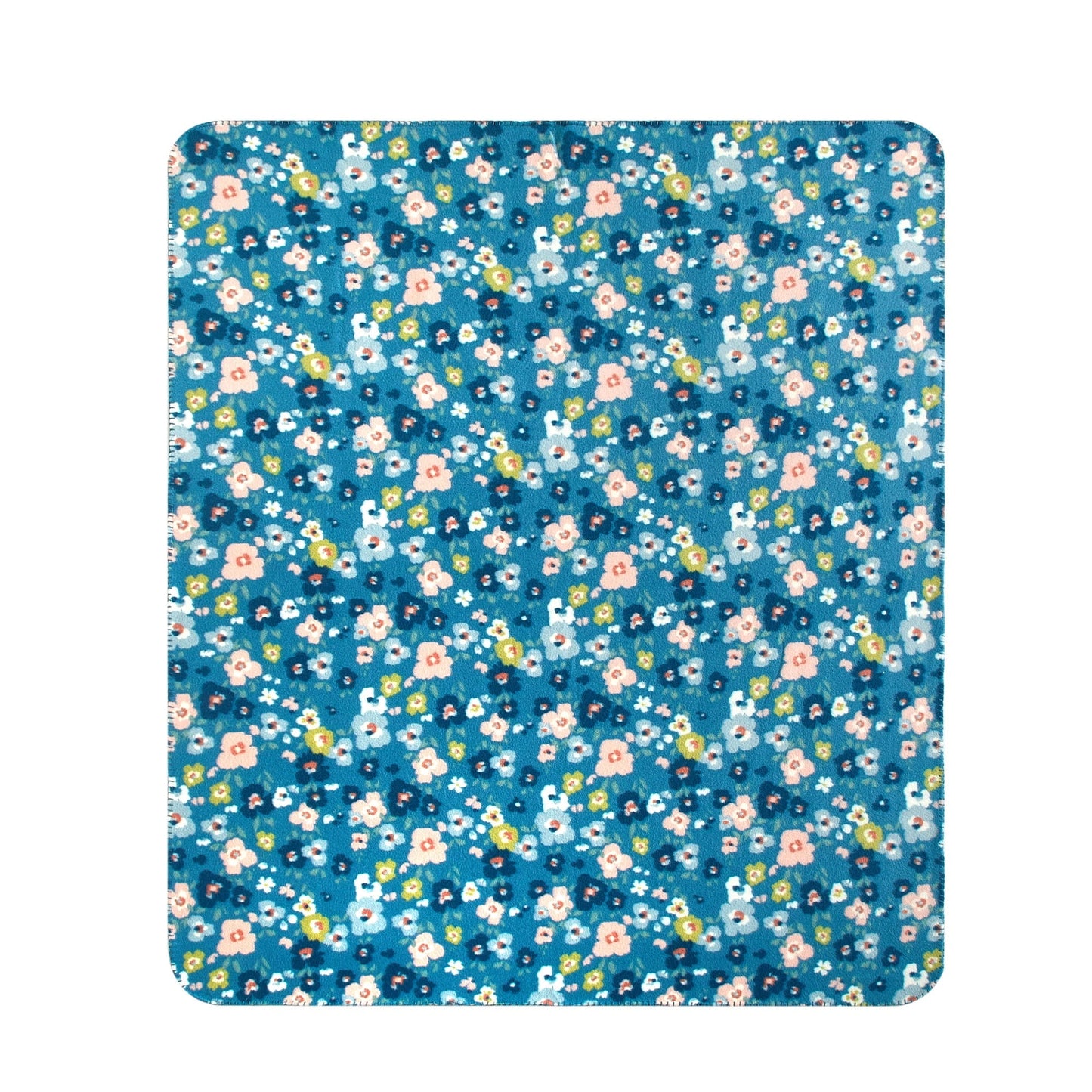 Lightweight Warm Cozy Fleece Throw Blanket Delightful Floral 50" x 60", All Ages - Super Soft Reversible Sherpa Flannel Blanket Detail