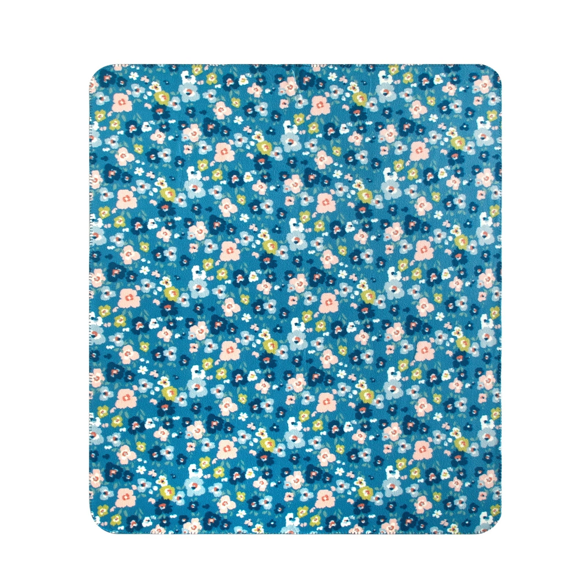Lightweight Warm Cozy Fleece Throw Blanket Delightful Floral 50" x 60", All Ages - Super Soft Reversible Sherpa Flannel Blanket Detail