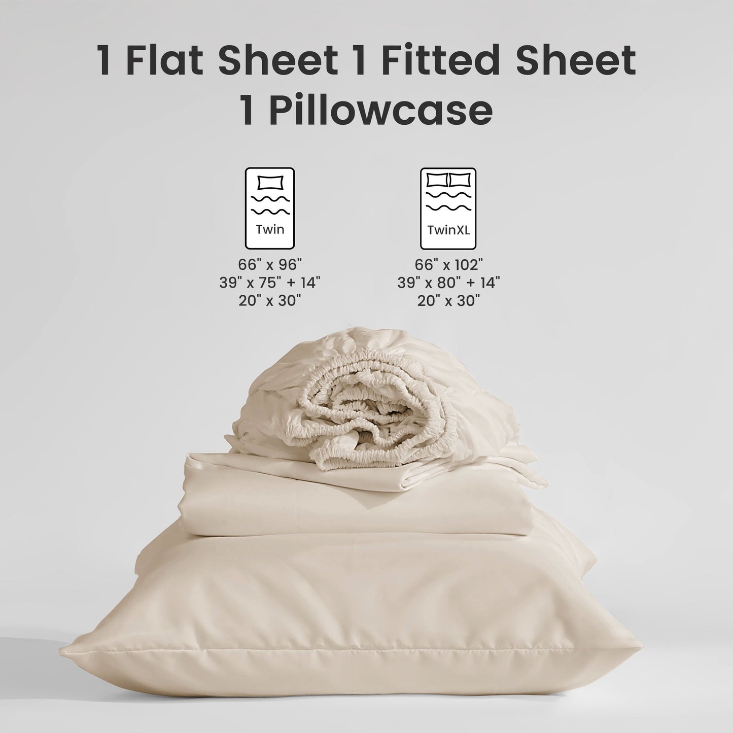 Breathable Luxury Bed Sheet Sets,Ultra Soft Breathable Luxury 4 Piece, (Beige, Queen) - Cooling Hotel Quality Bedding Sheets and Pillowcases Detail