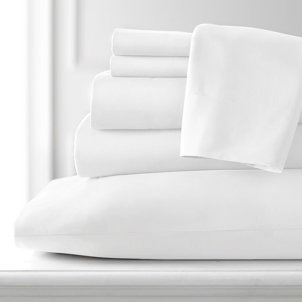 Ultra-Soft Hotel Collection Rayon derived - 6 Piece, Queen, White - Premium Ultra-Soft Pillowcase Pair for Sleeping Detail