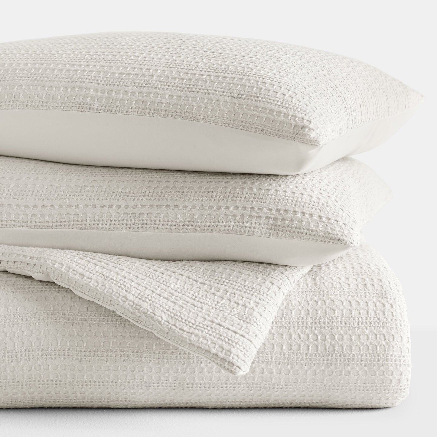 Fluffy Down Alternative Textured Waffle Comforter Set ins Natural Waffle Comforter Bedding Sets, King/Cal King Size Bedding - Cloud-Like Soft Lightweight Bed Comforter Detail
