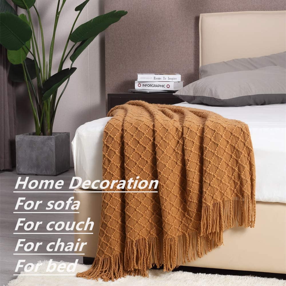 Reversible Sherpa Home Decor Rustic Couch Sofa Chair Bed Throw Blanket, Soft Warm Light Weight in Spring Summer (50''X60'' Brown) - Lightweight Plush Warm Blanket for All Seasons Detail
