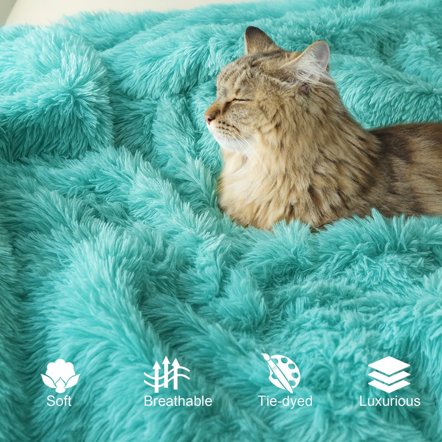 Cozy Fleece Fuzzy Faux Fur Throw Blanket, Reversible Shaggy Sherpa Fleece Blankets,Fluffy Plush Warm Throws for Couch, Bed, 50x60... - Lightweight Plush Warm Blanket for All Seasons Detail