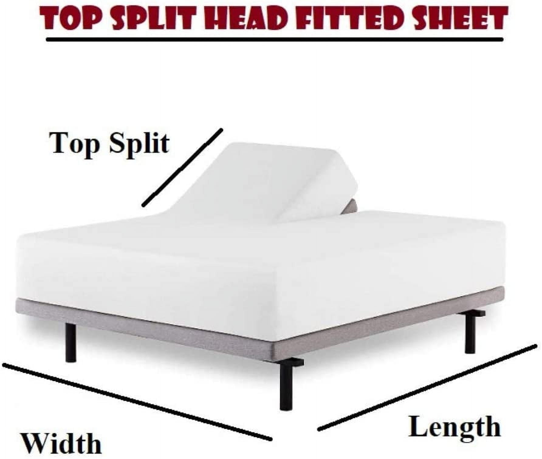 Cooling Sateen Top Split King 100% Egyptian Cotton 1000 Thread Count, Adjustable Beds -Top Split King Sheets Sets (4 Pcs) Split Down... - Premium Ultra-Soft Pillowcase Pair for Sleeping Detail