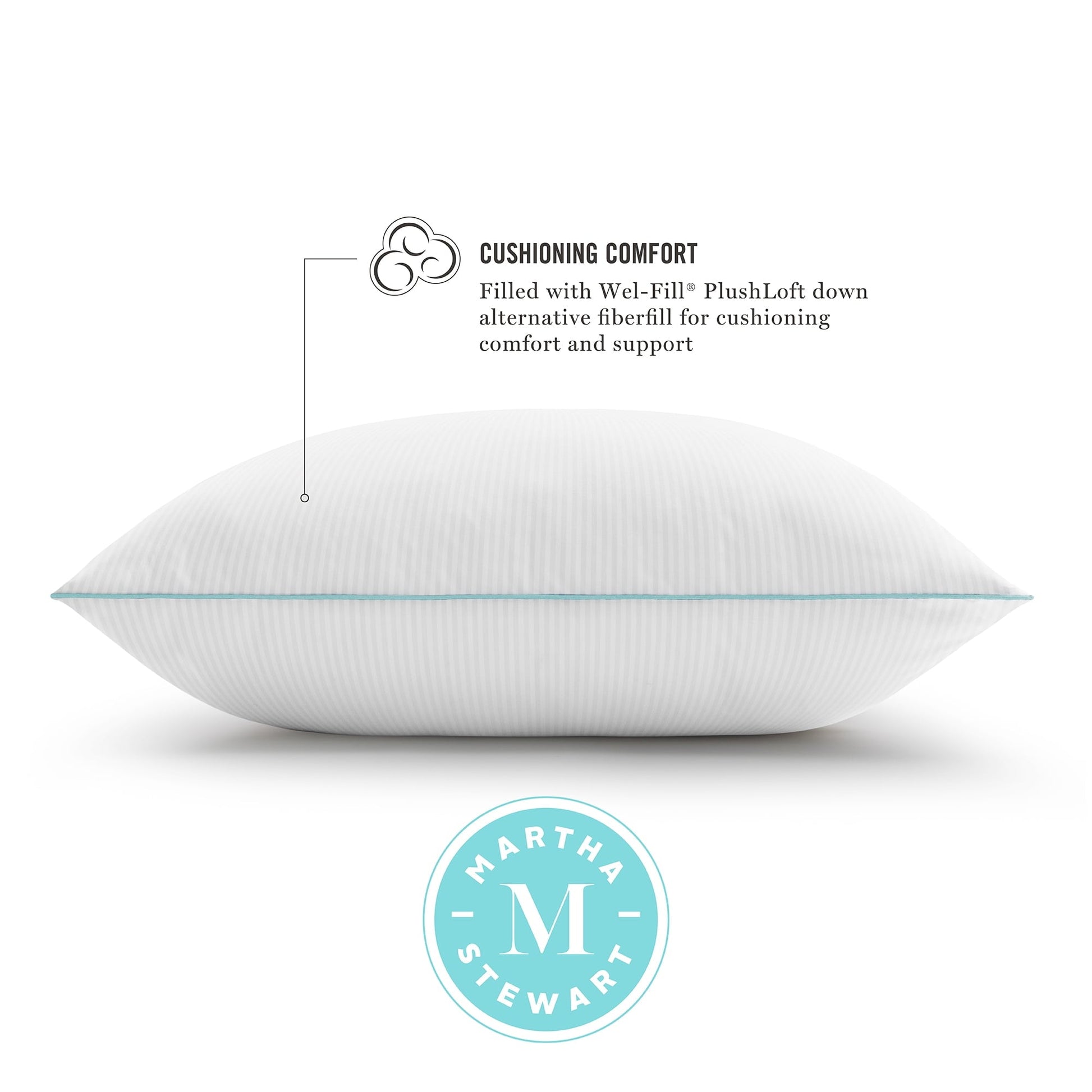 Ergonomic Memory Foam Classic Stripe Bed Pillows Standard / Queen Size Set Of 2, Enhanced Loft Plush Pillow for All Sleep Positions, 20" x ... - Ergonomic Memory Foam Pillow for Neck Pain Support Detail