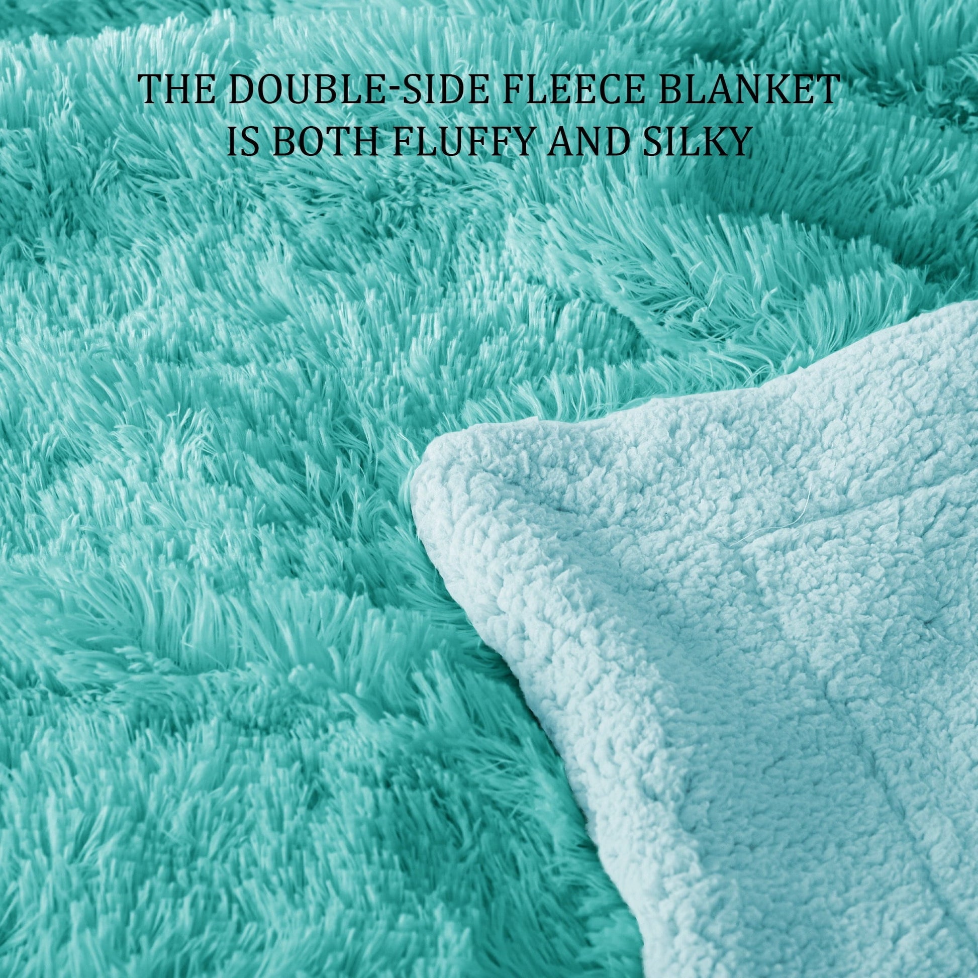 Cozy Fleece Fuzzy Faux Fur Throw Blanket, Reversible Shaggy Sherpa Fleece Blankets,Fluffy Plush Warm Throws for Couch, Bed, 50x60... - Lightweight Plush Warm Blanket for All Seasons Detail
