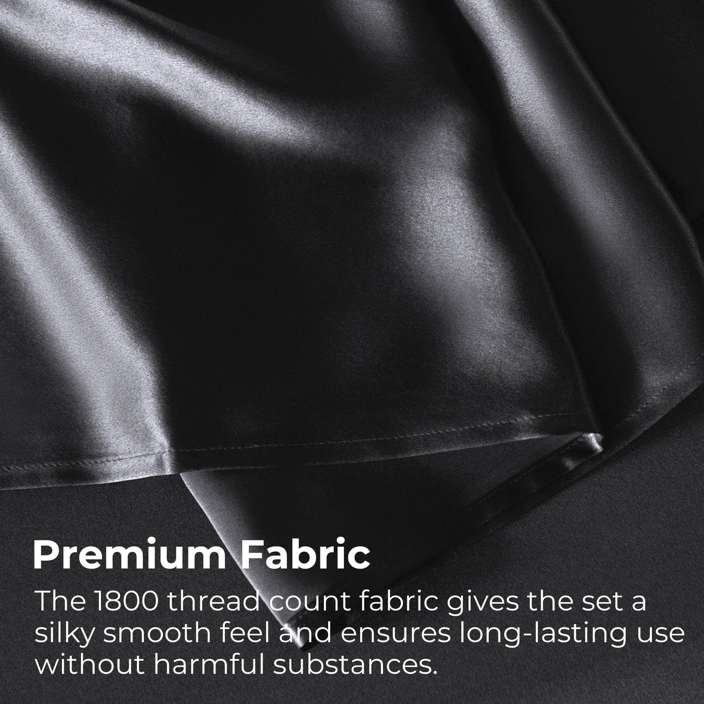 Breathable Luxury Set, Queen, Silky Bed s, 4 Pieces,Black - Luxury Bed Sheet Set with Deep Pockets Detail