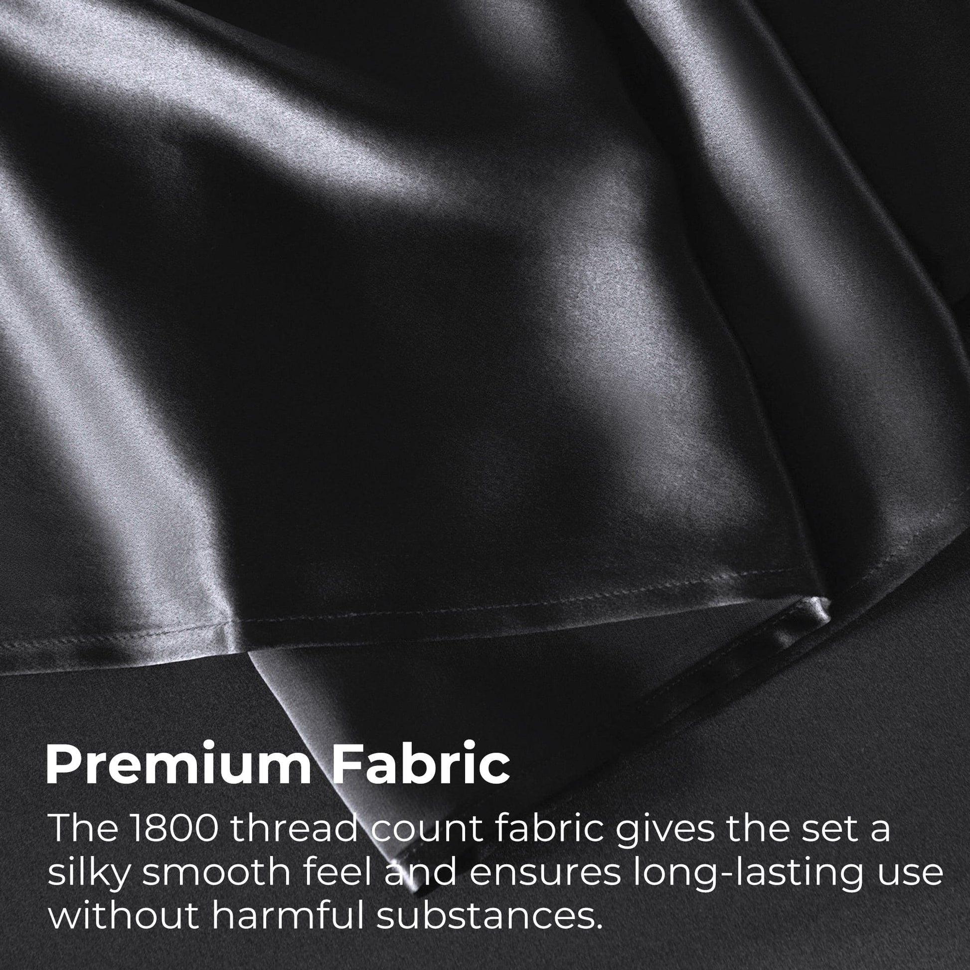 Breathable Luxury Set, Queen, Silky Bed s, 4 Pieces,Black - Luxury Bed Sheet Set with Deep Pockets Detail