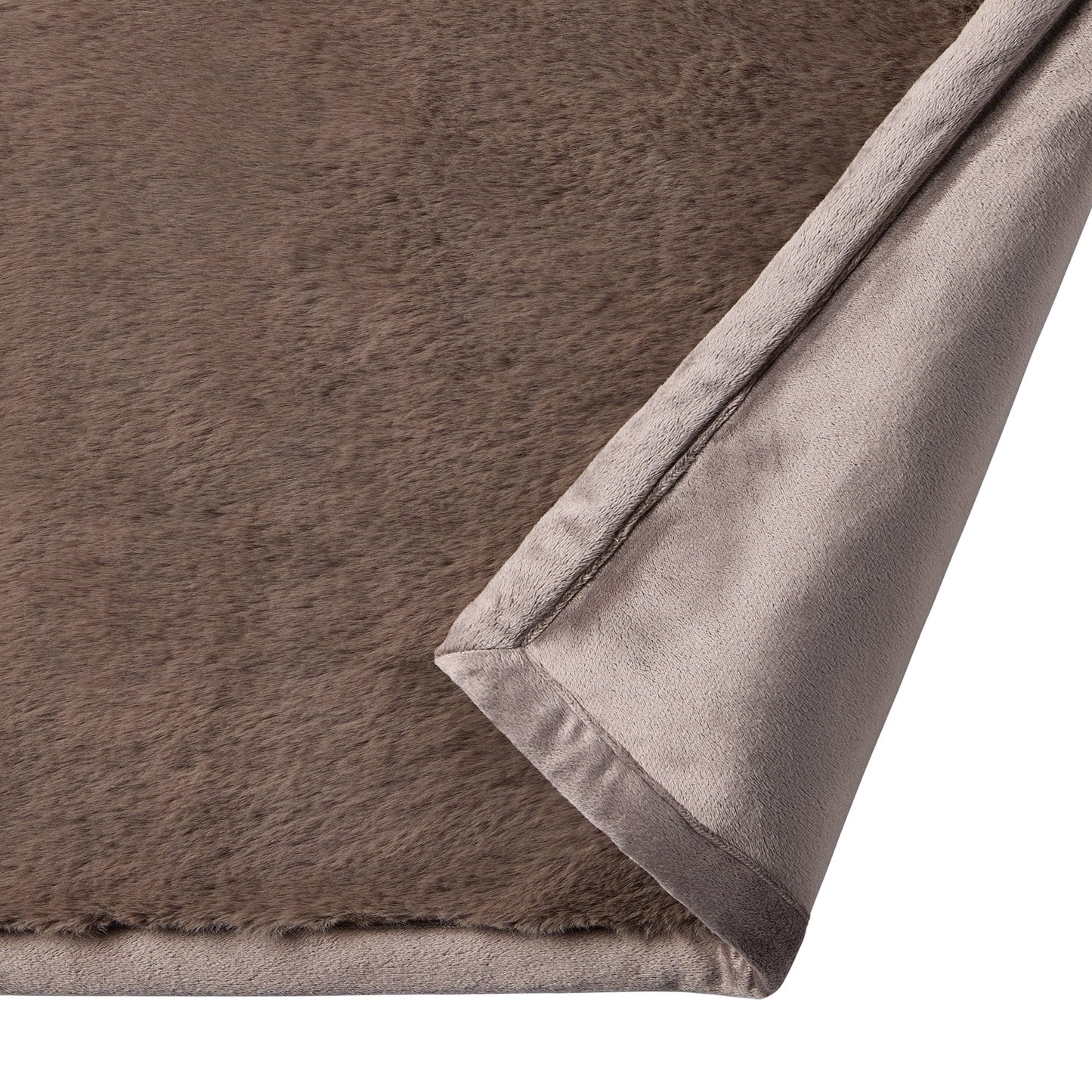 Lightweight Warm Grey Faux Fur Ultra Soft Luxury Oversized Throw Blanket 50" x 72", Grey Bisque - Luxury Knitted Decorative Throw Blanket with Fringes Detail