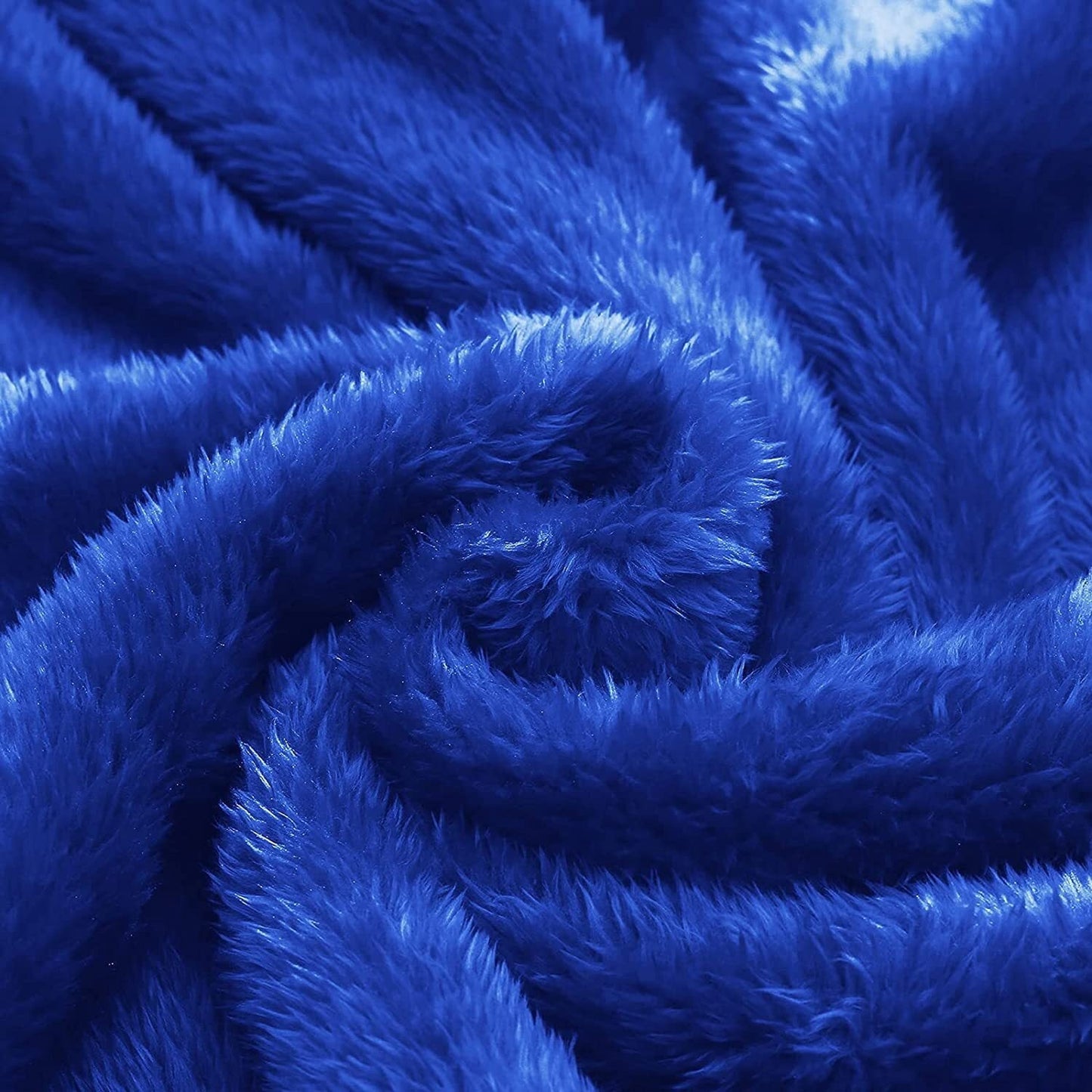 Decorative Knitted Plush Fuzzy Fleece Throw Blanket (40" x 50", Cobalt Blue)- Soft, Warm and Lightweight - Luxury Knitted Decorative Throw Blanket with Fringes Detail