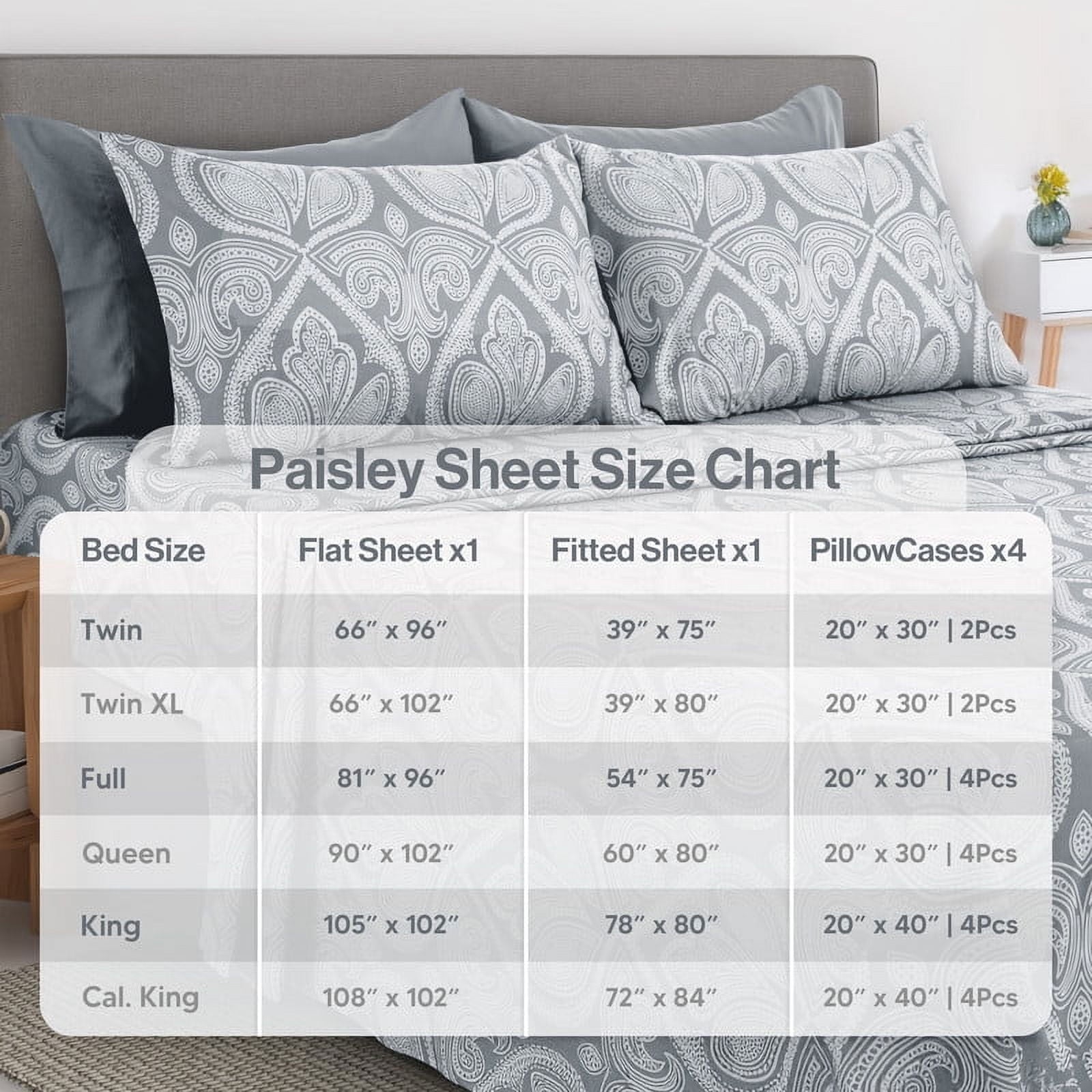 Cooling Sateen 6-Piece Bed Sheet Set, Deep Pocket Queen Sheets Up to 16 Inch, 1 Flat Sheet , 1 Fitted Sheet & 4 Pillowcases (Queen, ... - Cooling Hotel Quality Bedding Sheets and Pillowcases Detail