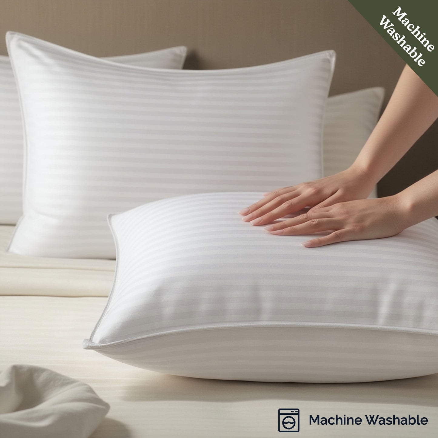 Fluffy Shredded Down Alternative Pillow, Stanard/Queen Pillows for Bed, Soft Supportive Hotel Quality Pillows - Orthopedic Shredded Foam Bed Pillow Set Detail