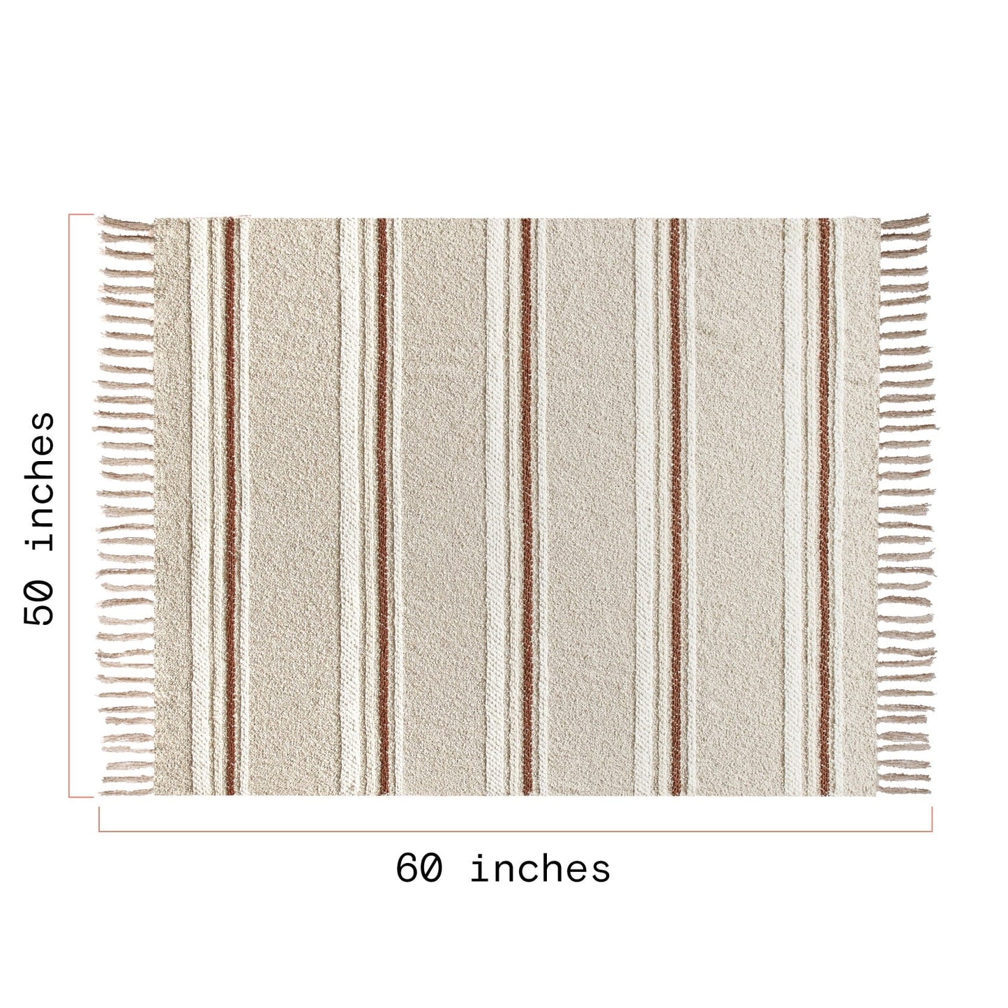 Super Soft Flannel 60" x 50" Cozy Striped Porcini Chenille Throw - Lightweight Plush Warm Blanket for All Seasons Detail