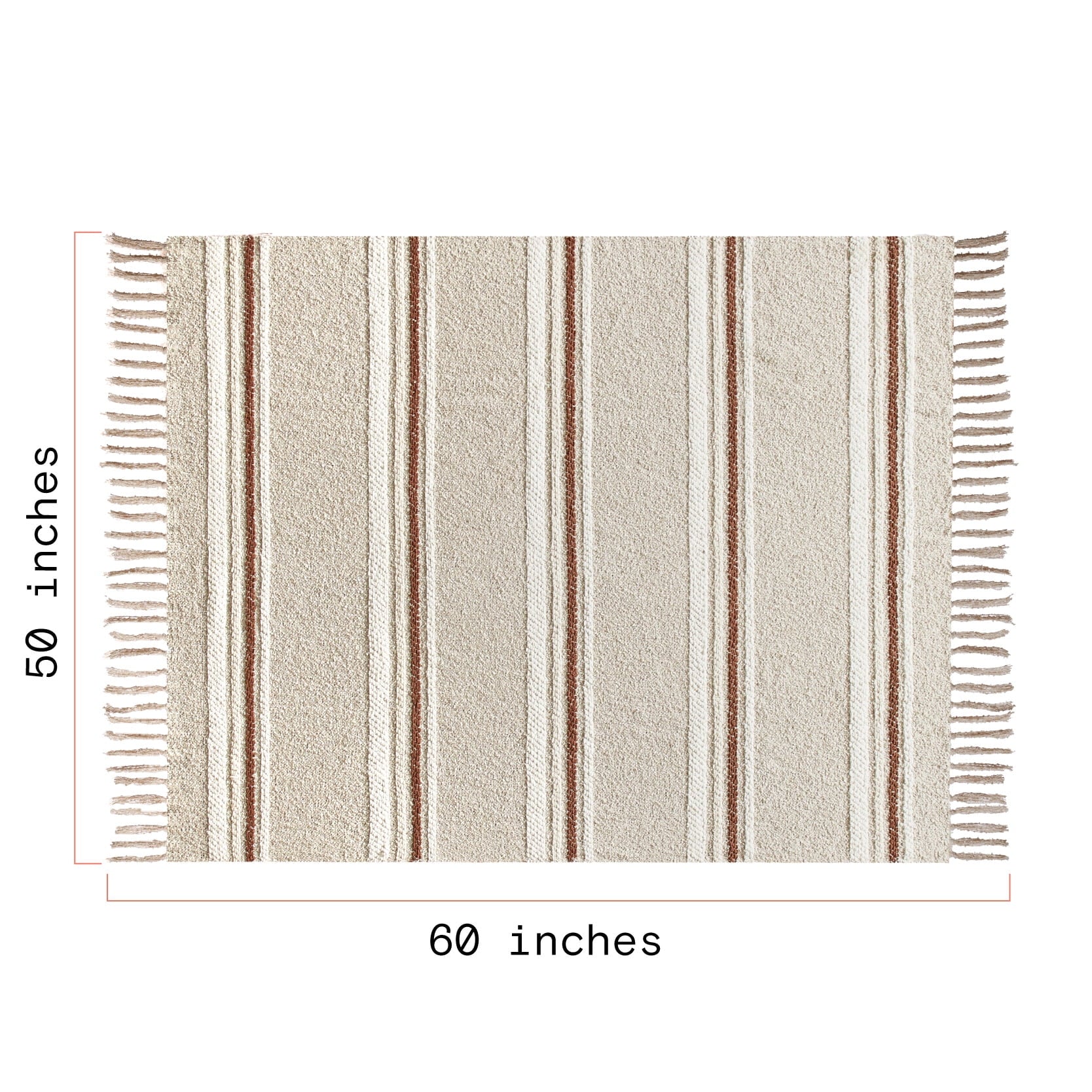 Super Soft Flannel 60" x 50" Cozy Striped Porcini Chenille Throw - Lightweight Plush Warm Blanket for All Seasons Detail