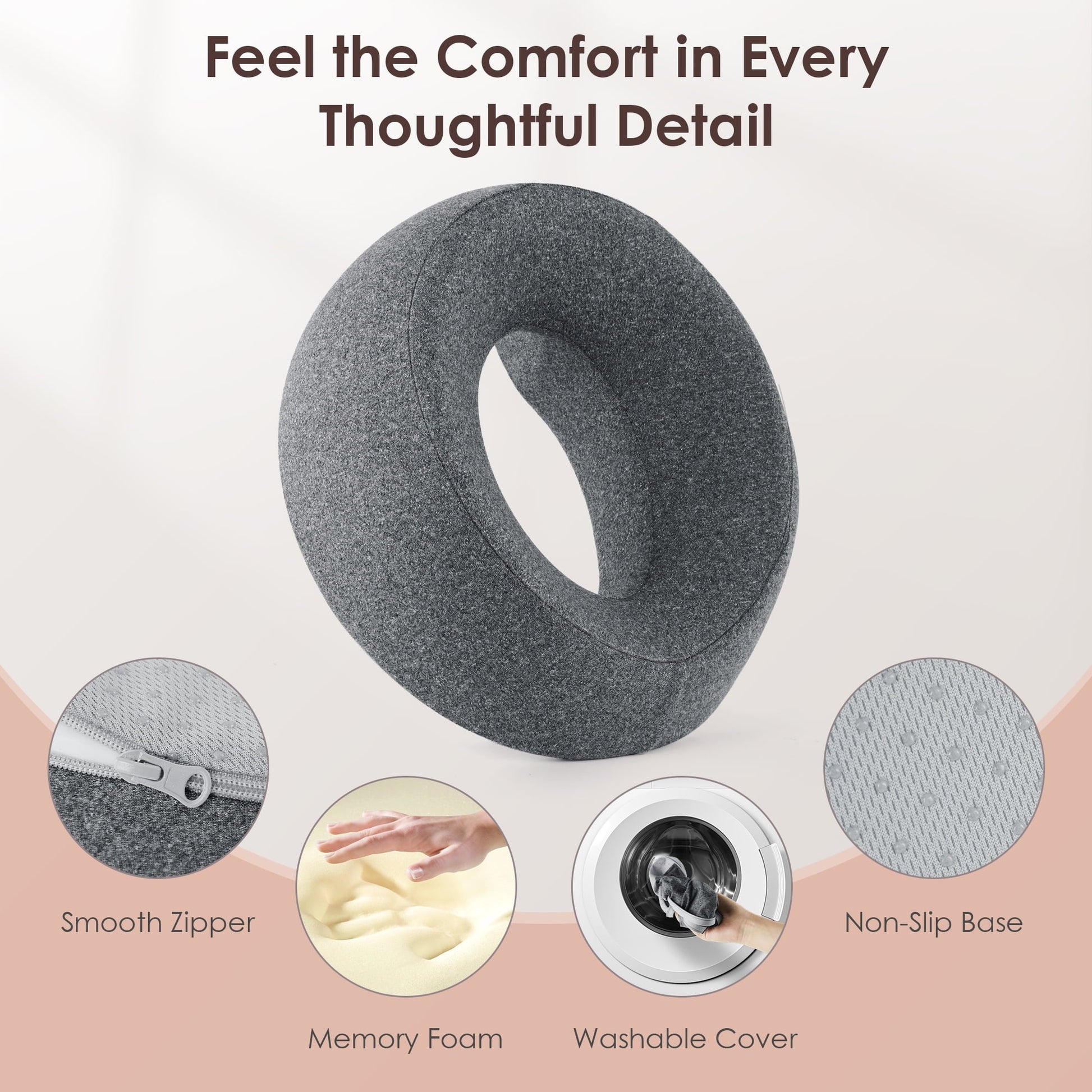 Orthopedic Support Face Down Pillow Massage Headrest for Bed, Memory Foam Pillow Face Cradle Support for Stomach Sleepers, Eye Post-Surg... - Hotel Quality Plush Sleeping Pillows Detail