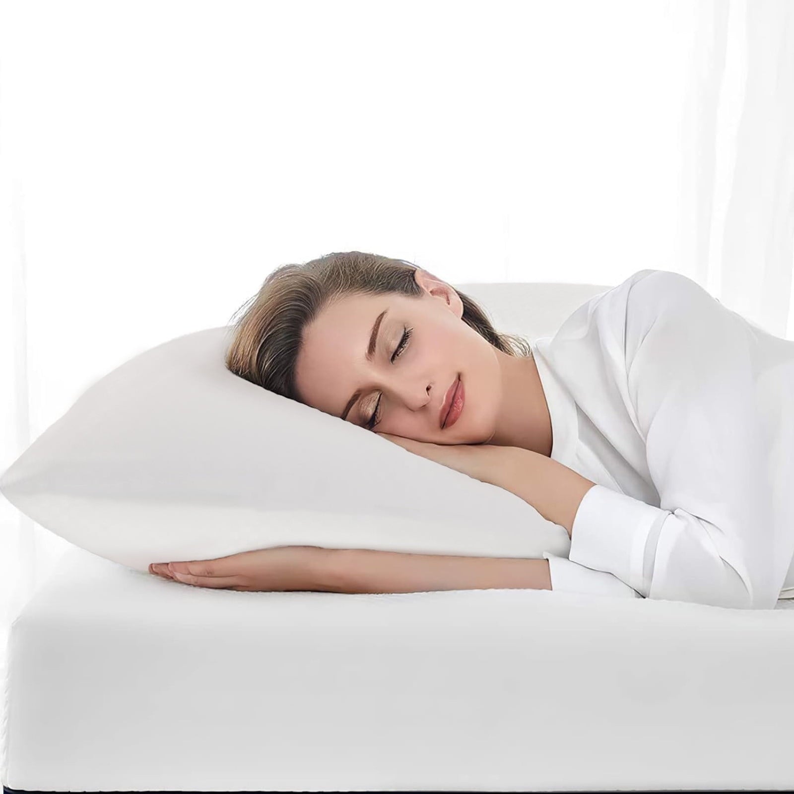 Ergonomic Memory Foam Pillows Standard Size Set of 2, Bed Pillows for Sleeping, Standard Pillows 2 Pack for Back, Stomach or Side Sleepers,... - Ergonomic Memory Foam Pillow for Neck Pain Support Detail