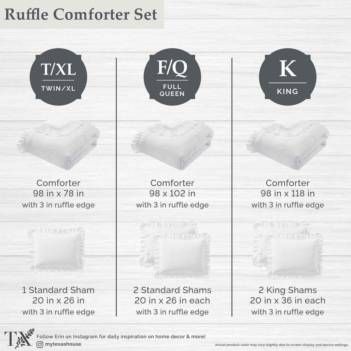 Hypoallergenic Cloud Full/Queen Comforter Set, All-Season, 3-Piece, White Ruffle - Hypoallergenic Ultra-Fluffy Quilt for Winter Detail