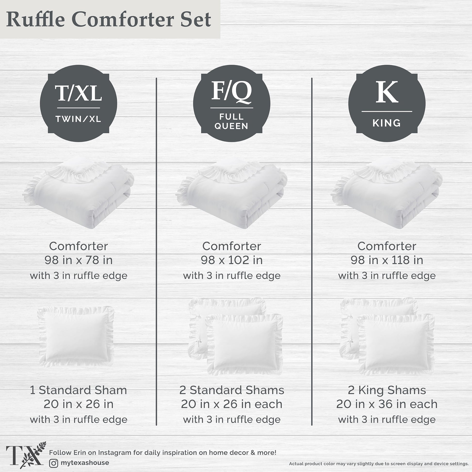 Hypoallergenic Cloud Full/Queen Comforter Set, All-Season, 3-Piece, White Ruffle - Hypoallergenic Ultra-Fluffy Quilt for Winter Detail