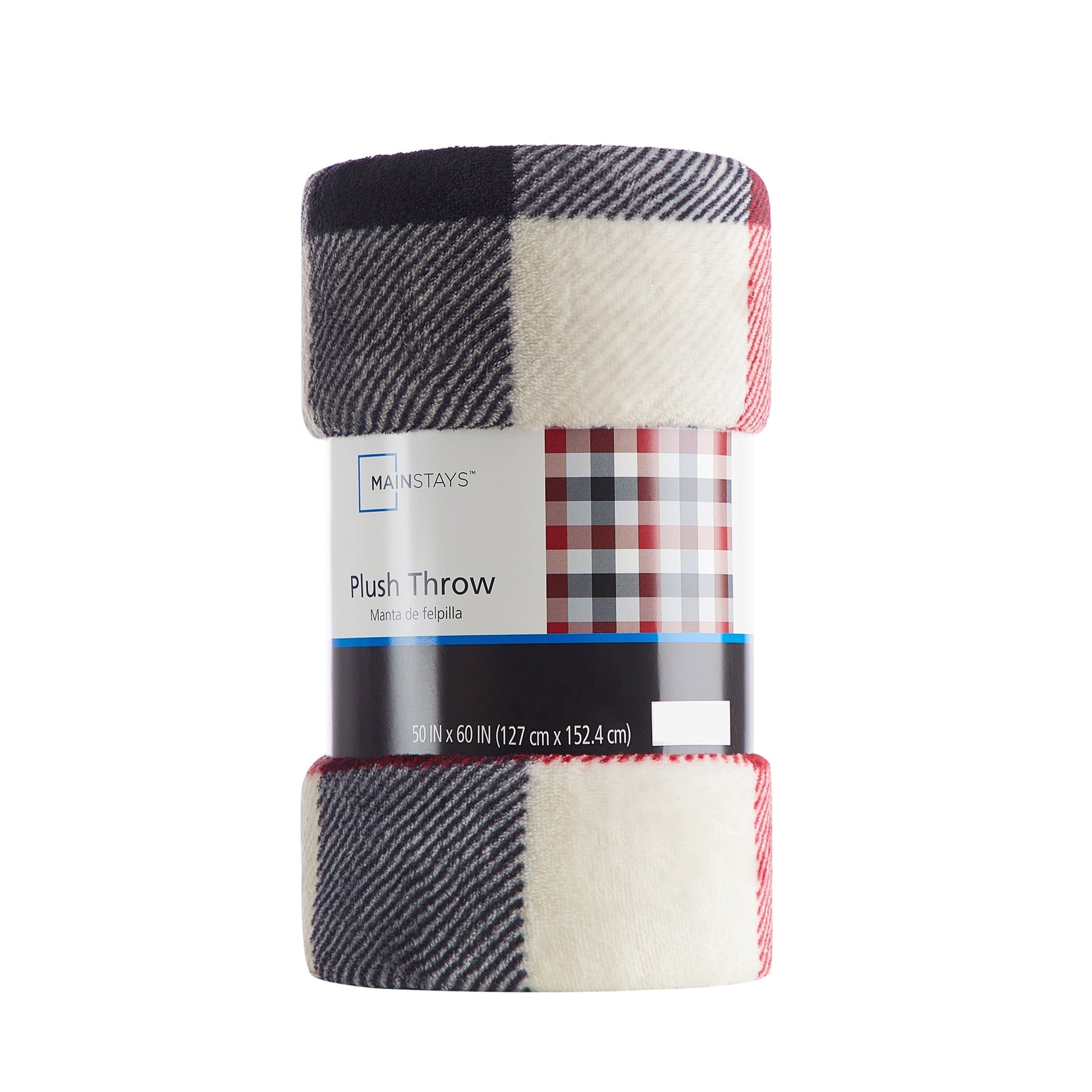 Decorative Knitted Cozy Plush Throw Blanket, Red Plaid 50" x 60" All Ages - Cozy Fleece Throw Blanket for Couch & Bed Detail