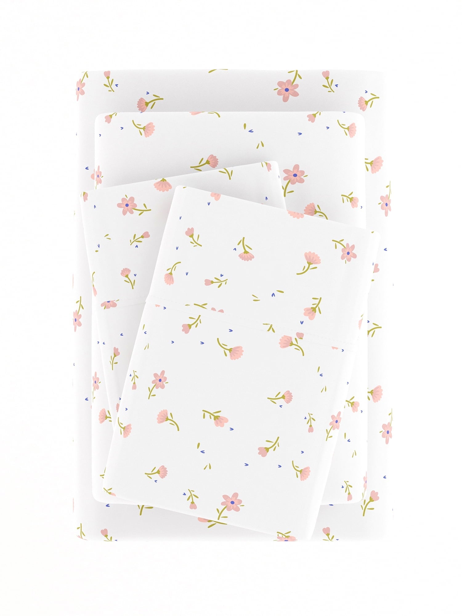 Breathable Luxury Ultra Soft & Breathable Wrinkle Free Bed Sheets Set - Floral Pink Farmhouse Patterned for Twin Size Bedding - Breathable Egyptian Cotton Flat & Fitted Sheets Detail