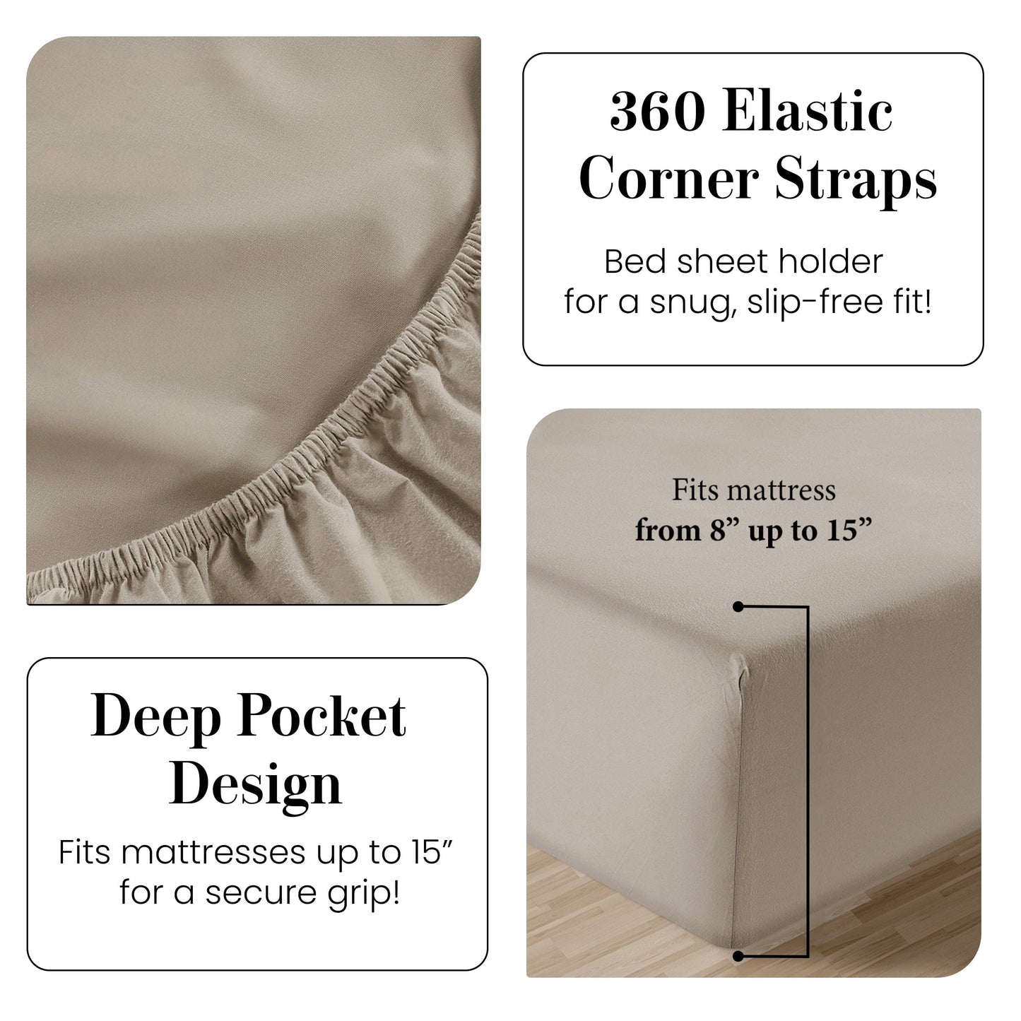 Premium Egyptian Cotton 100% Cotton Sheets Set – 4 Piece Cal King Bed Sheet, Soft & Comfy All Season Breathable Percale Weave, 15” Snug Fit D... - Premium Ultra-Soft Pillowcase Pair for Sleeping Detail