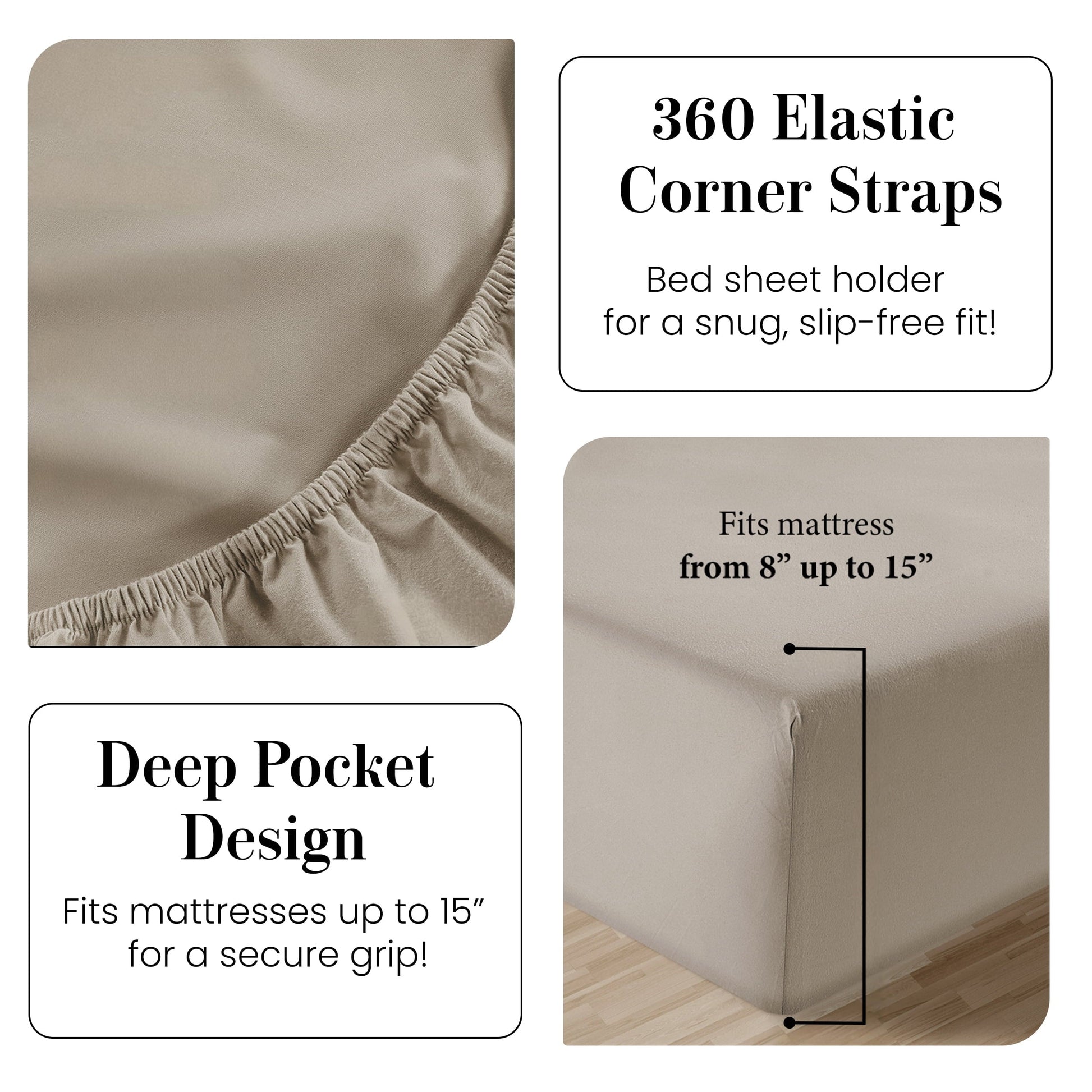 Premium Egyptian Cotton 100% Cotton Sheets Set – 4 Piece Cal King Bed Sheet, Soft & Comfy All Season Breathable Percale Weave, 15” Snug Fit D... - Premium Ultra-Soft Pillowcase Pair for Sleeping Detail