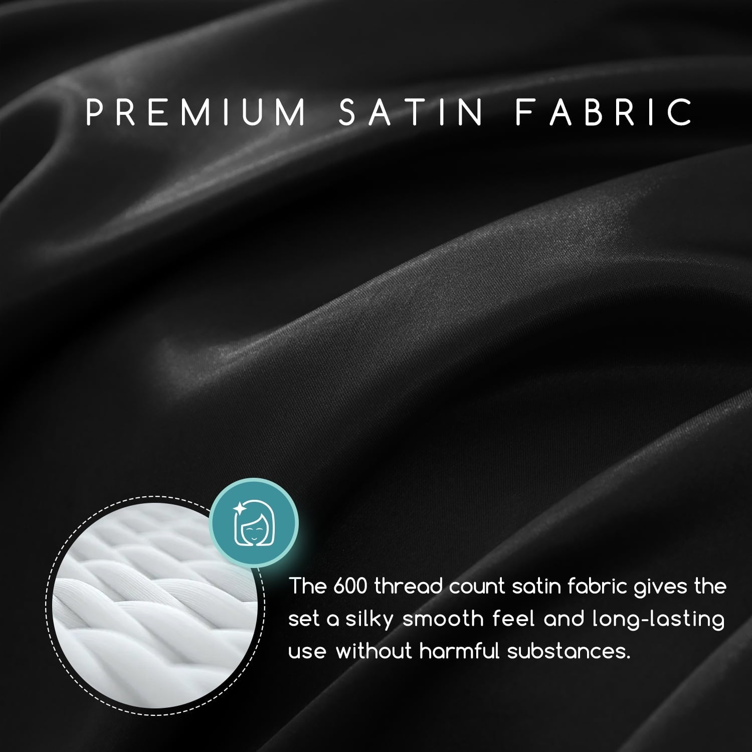 Wrinkle-Resistant Set Queen 4 Pcs, Silky Elegant Luxurious Queen Size Bed s, with Flat , Deep Pocket Fitted for Mattress and Matching P... - Premium Ultra-Soft Pillowcase Pair for Sleeping Detail