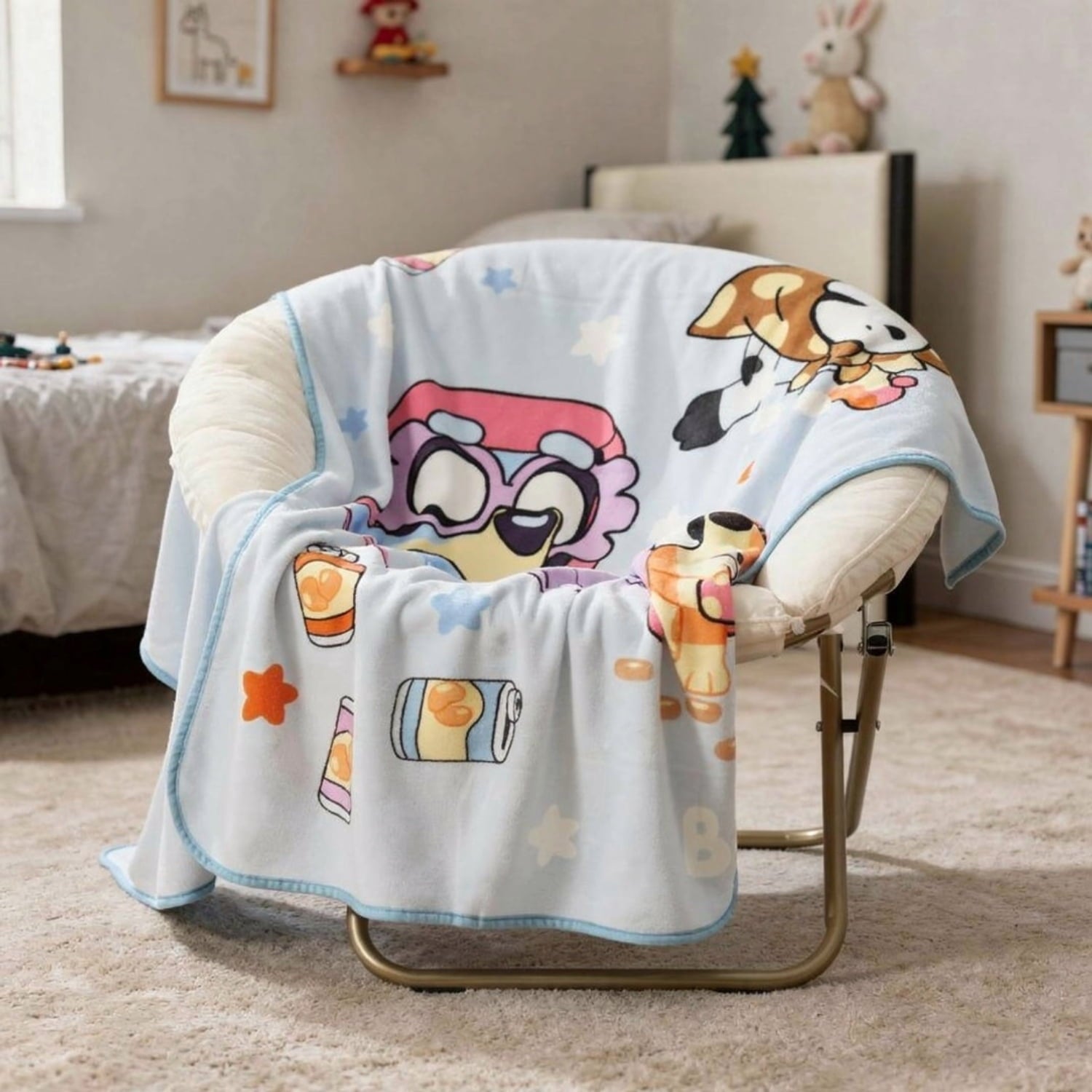 Lightweight Warm Family Kids Throw Blanket, Soft Coral Fleece, Multicolor, 46" x 60" - Luxury Knitted Decorative Throw Blanket with Fringes Detail