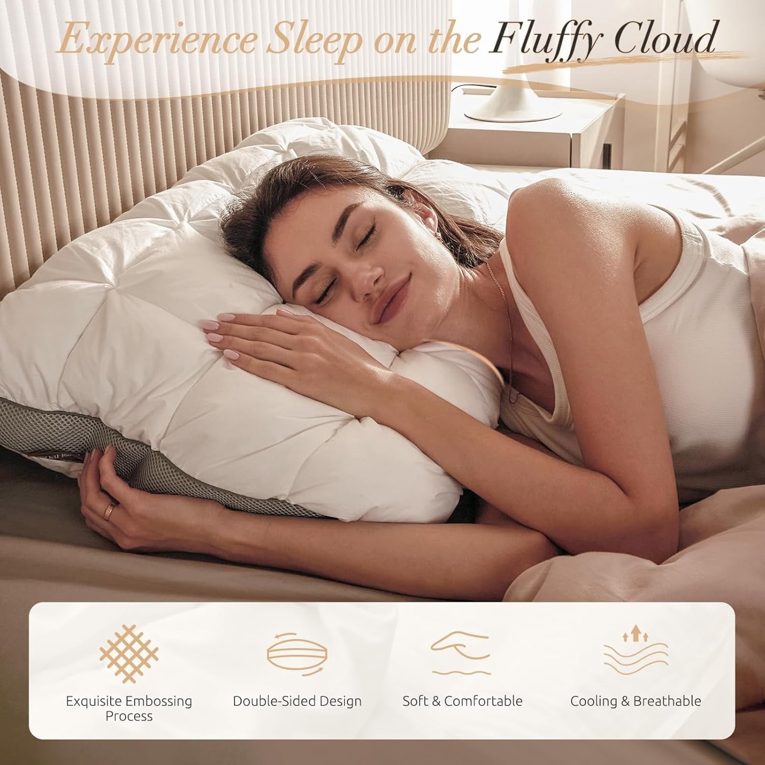 Orthopedic Support Hotel Cervical Pillow for Sleeping – Ergonomic Contour Neck Support Bed Pillow, Fluffy and Supportive for Side, Back ... - Decorative Throw Pillow Cushion for Sofa & Bed Detail