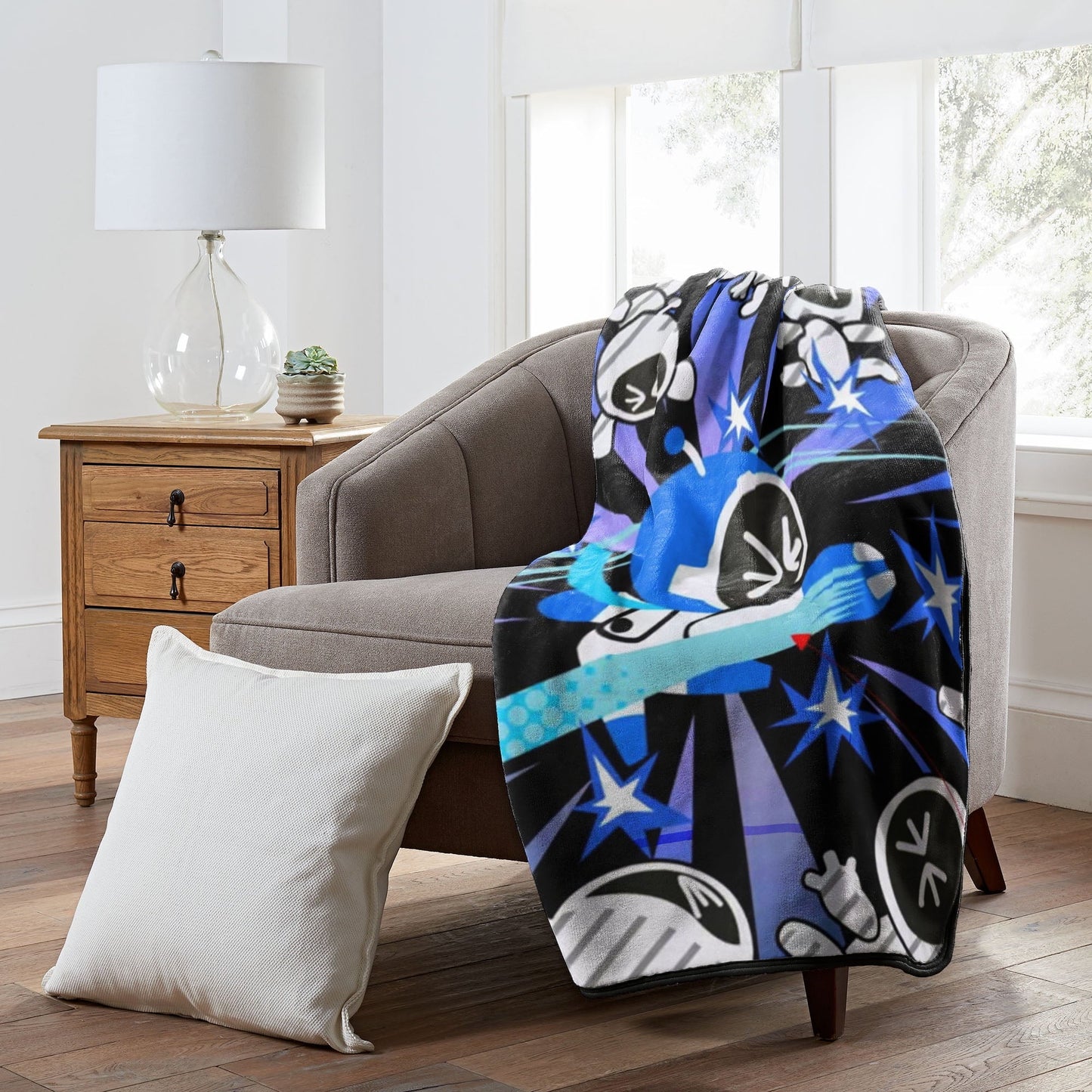 Cozy Fleece Silk Touch Throw Blanket for Kids, 46x60 inches - Super Soft Reversible Sherpa Flannel Blanket Detail