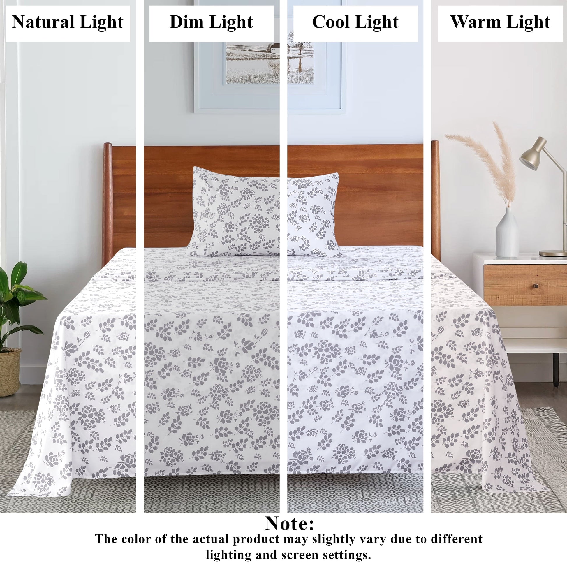 Breathable Luxury Lux Decor Twin Microfiber Bed Sheets - 3 Piece Floral Sheet Set, Soft Breathable Bedding, Wrinlkle Resistant, OEKO-TE... - Luxury Bed Sheet Set with Deep Pockets Detail