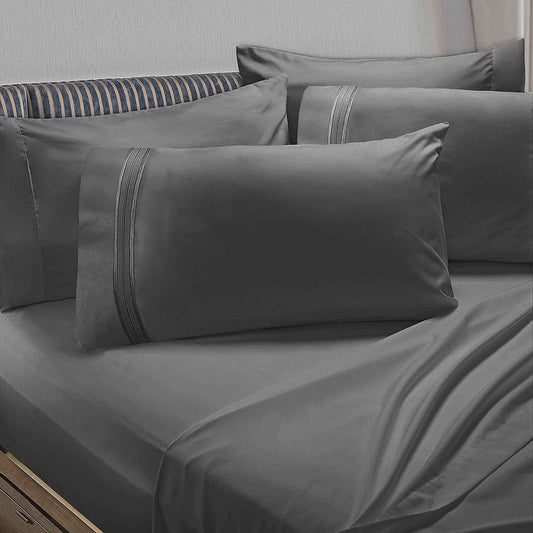 Wrinkle-Resistant 6 Piece 1800 Collection Bed Sheet Set with Extra Pillowcases, Deep Pockets Fitted Sheet, 100% Soft Microfiber, Hypoal... - Luxury Bed Sheet Set with Deep Pockets - Default Title
