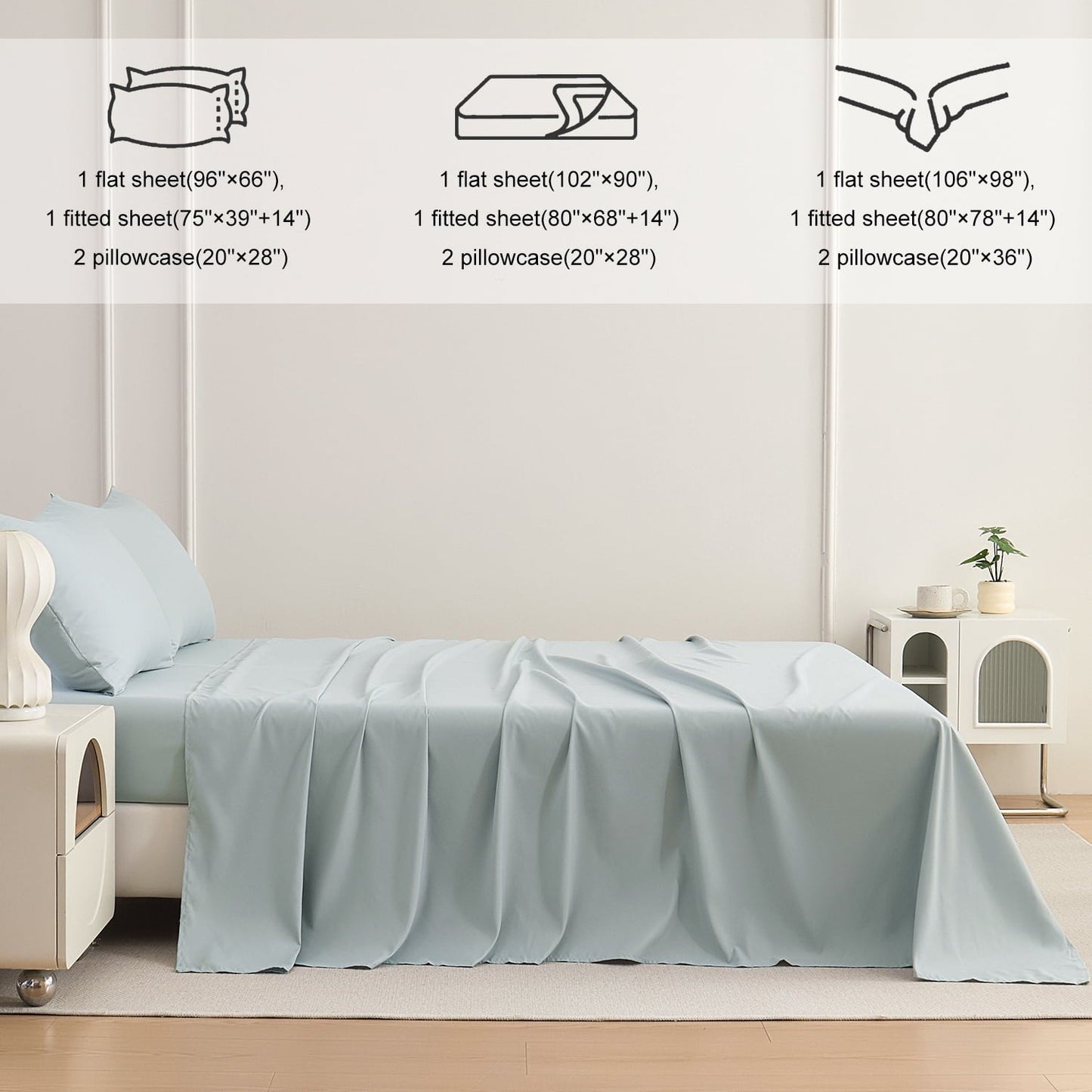 Breathable Luxury Sheets Set 4 Piece Queen/Full Size Sheet Set, Soft & Lightweight And Breathable ding Set, Fitted Sheet, Flat Sheet & ... - Luxury Bed Sheet Set with Deep Pockets Detail