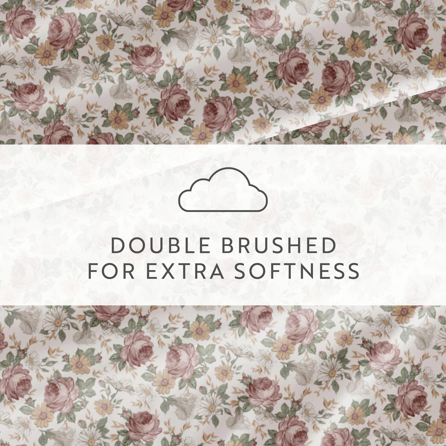 Wrinkle-Resistant 4 Piece Pattern Microfiber Bed Sheets Set, Blooming Floral Rose, Queen - Premium Ultra-Soft Pillowcase Pair for Sleeping Detail