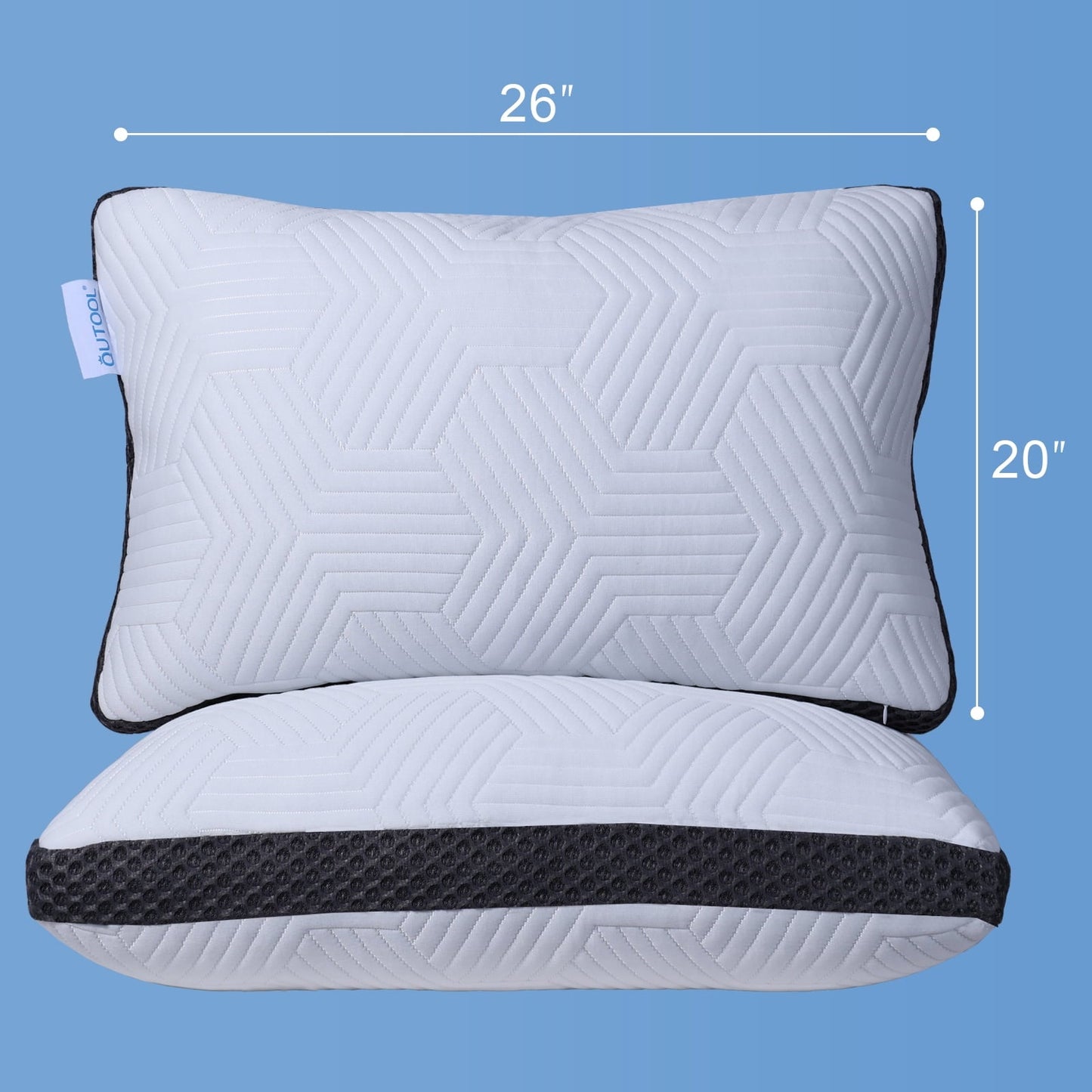 Fluffy Shredded Soft Bed Pillow, Shredded Memory Foam Pillow, Comfortable Sleeping Pillow, Standard Size, Affordable Everyday Use - Decorative Throw Pillow Cushion for Sofa & Bed Detail