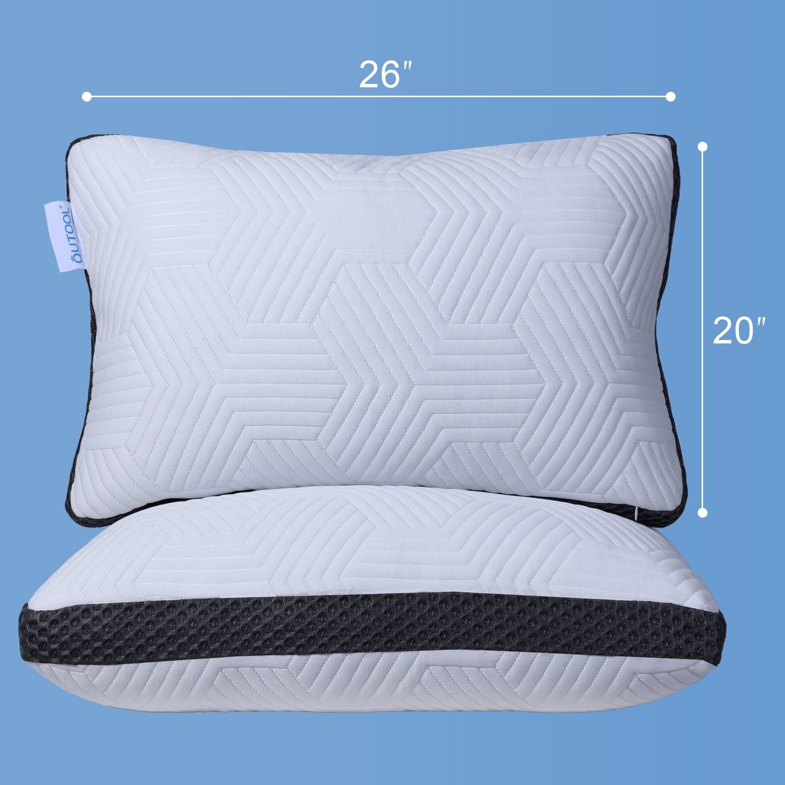 Fluffy Shredded Soft Bed Pillow, Shredded Memory Foam Pillow, Comfortable Sleeping Pillow, Standard Size, Affordable Everyday Use - Decorative Throw Pillow Cushion for Sofa & Bed Detail