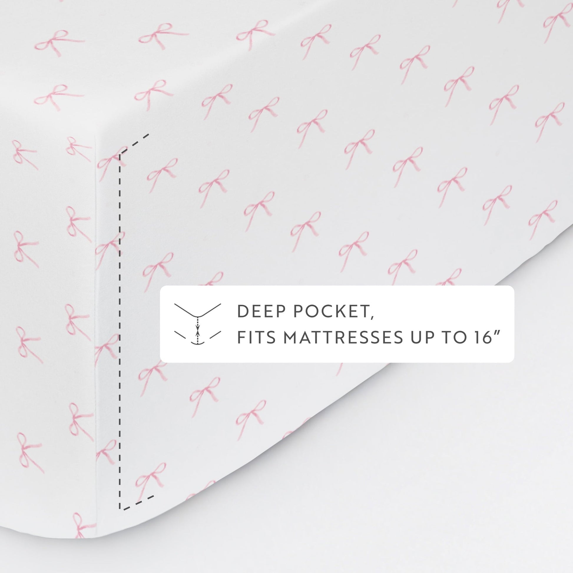 Wrinkle-Resistant 3 Piece Ditsy Pattern Microfiber Bed Sheets, Pink Bows, Twin-XL - Breathable Egyptian Cotton Flat & Fitted Sheets Detail