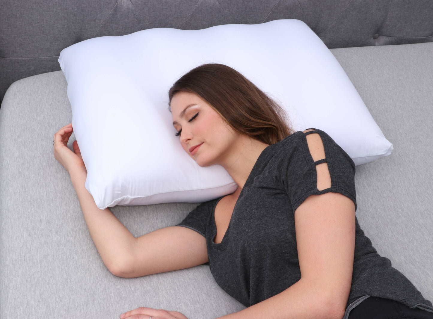 Fluffy Shredded Microbead Cloud Pillow Bed, X-Large, White - Decorative Throw Pillow Cushion for Sofa & Bed Detail