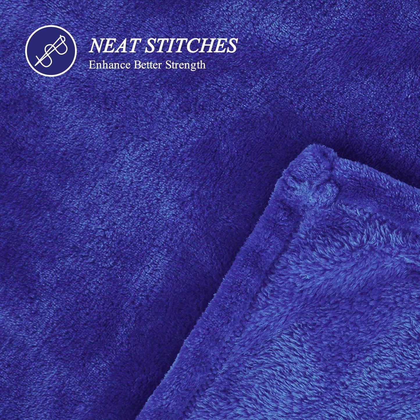 Decorative Knitted Large Navy Fleece Throw Blankets, Throw Size Soft Fuzzy Blanket for Women Men and s, All Season Lightweight Microfibe... - Super Soft Reversible Sherpa Flannel Blanket Detail