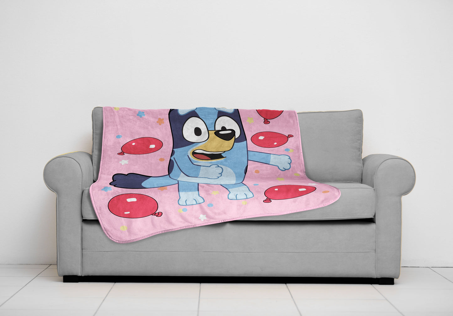 Cozy Fleece Balloon Party 46" x 60" Throw Blanket, Kids, Pink, Microfiber - Luxury Knitted Decorative Throw Blanket with Fringes - Default Title