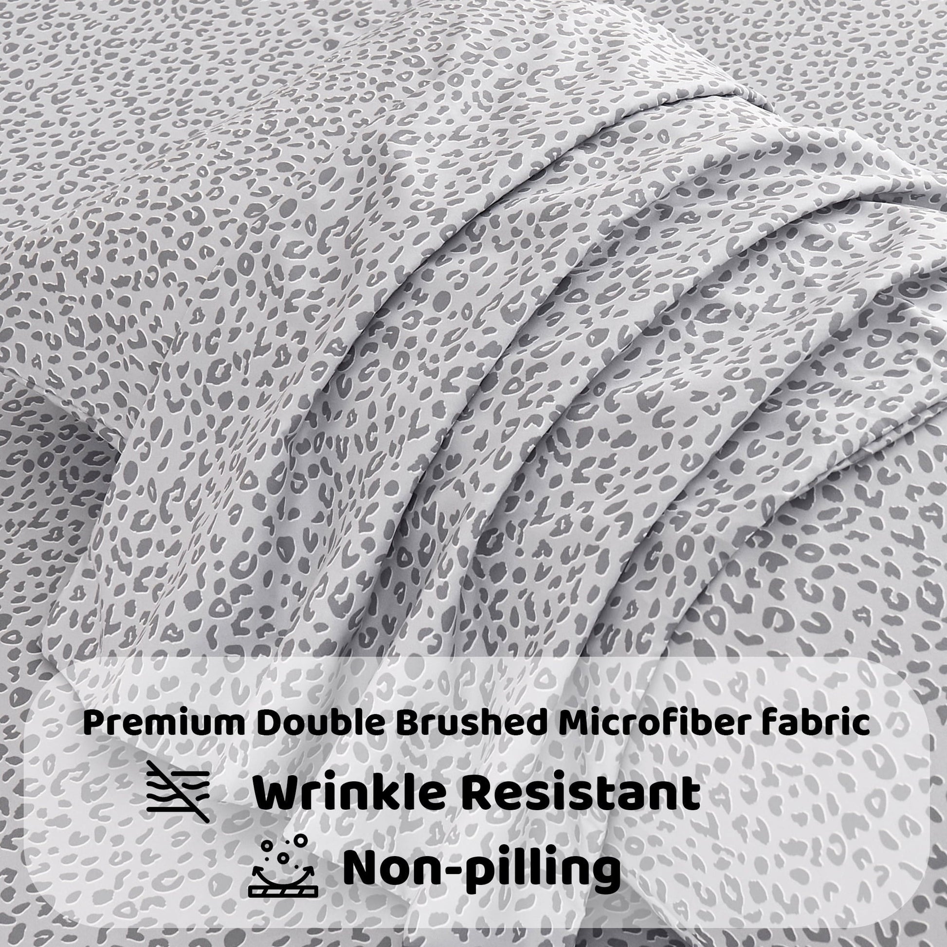 Wrinkle-Resistant Floral King Sheets, Soft Breathable Microfiber Printed Bed Sheet Set, Deep Pocket Non-Slip Fitted Sheet Included - Luxury Bed Sheet Set with Deep Pockets Detail